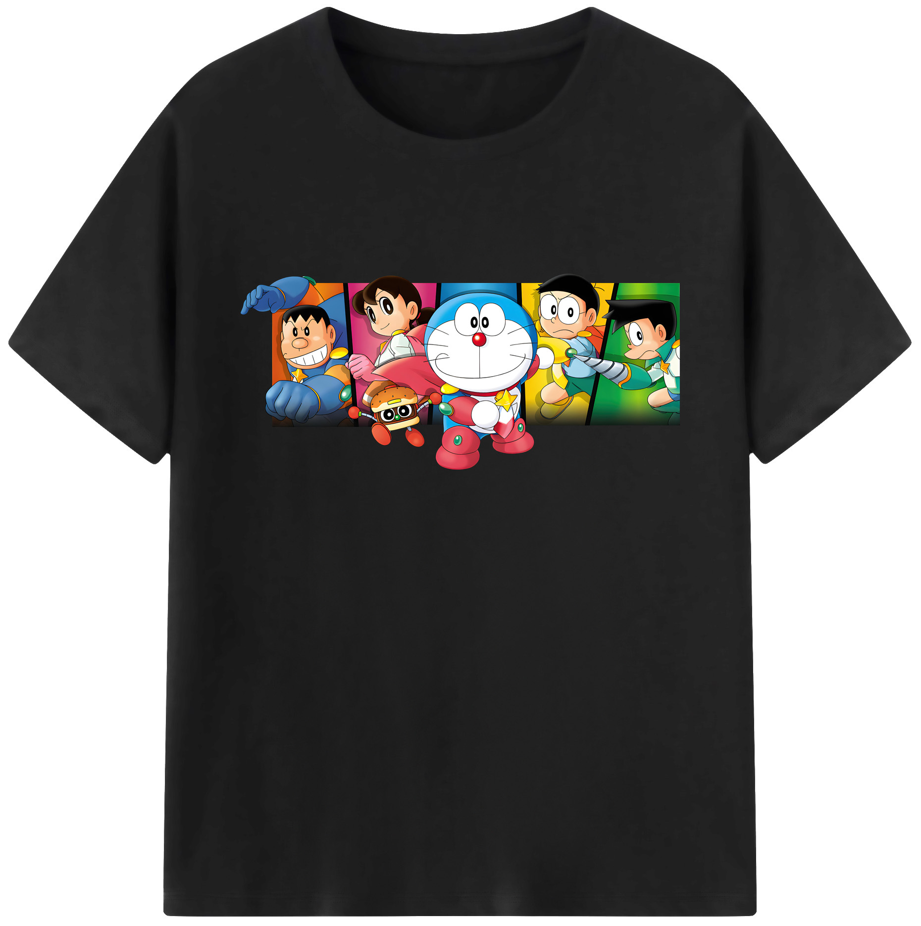 （画像用） ドラえもん Doraemon 綿100％ メンズ半袖Tシャツ｜肌触りやわらか＆通気性