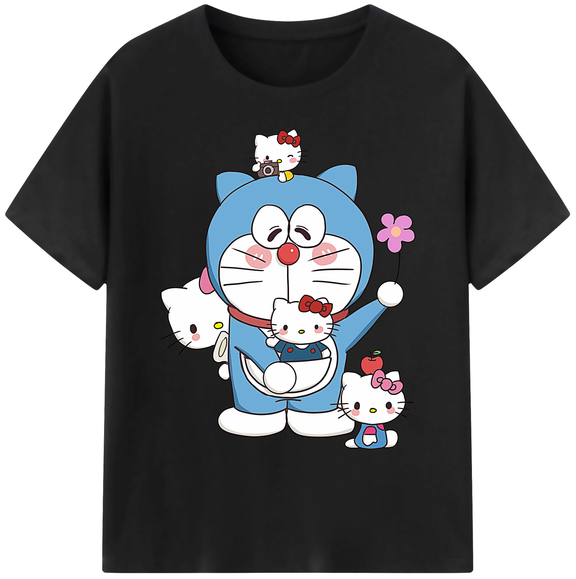 （画像用） ドラえもん Doraemon 綿100％ メンズ半袖Tシャツ｜肌触りやわらか＆通気性