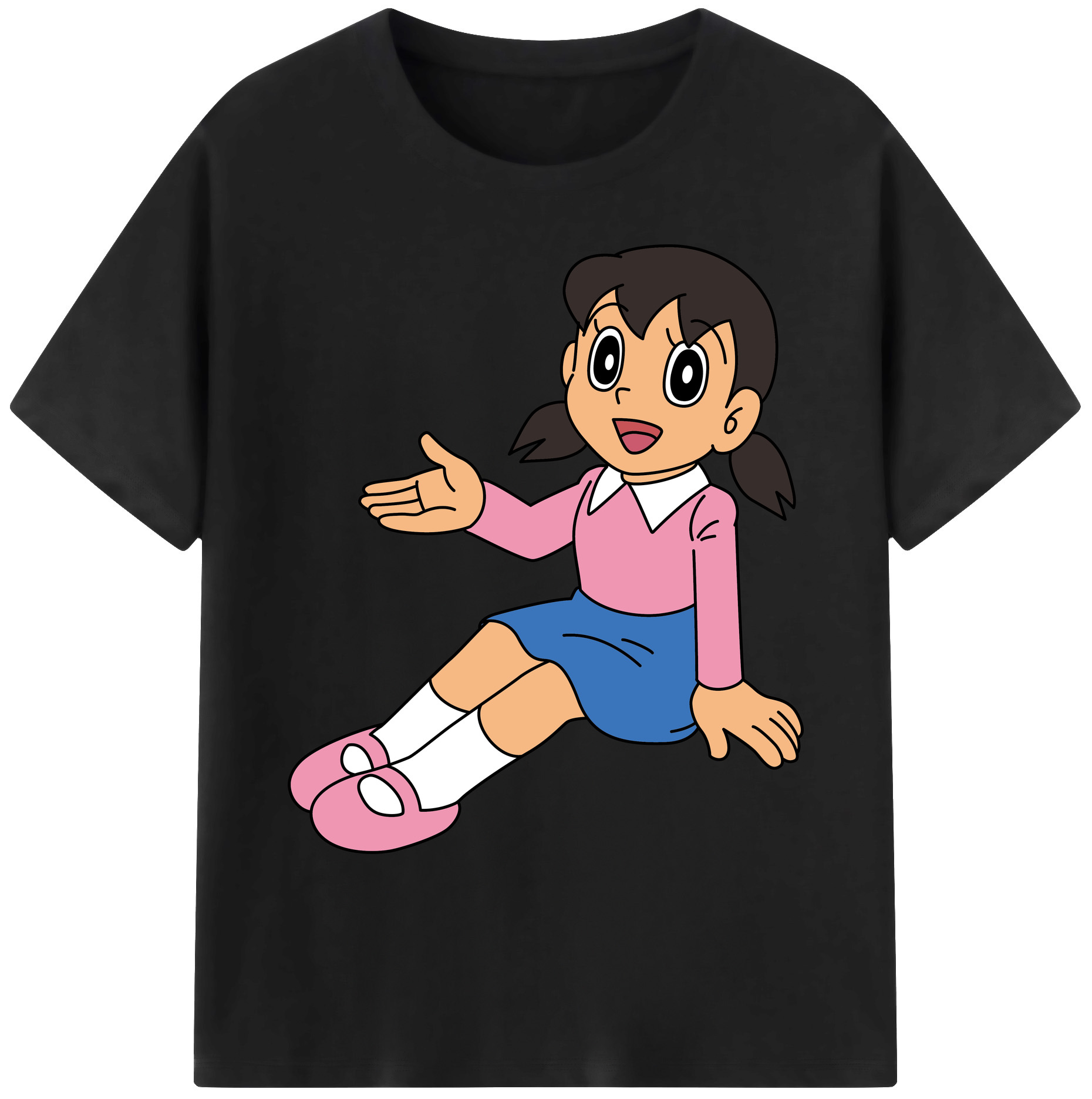 （画像用） ドラえもん みなもと しずか Doraemon Shizuka Minamoto 綿100％ メンズ半袖Tシャツ｜肌触りやわらか＆通気性
