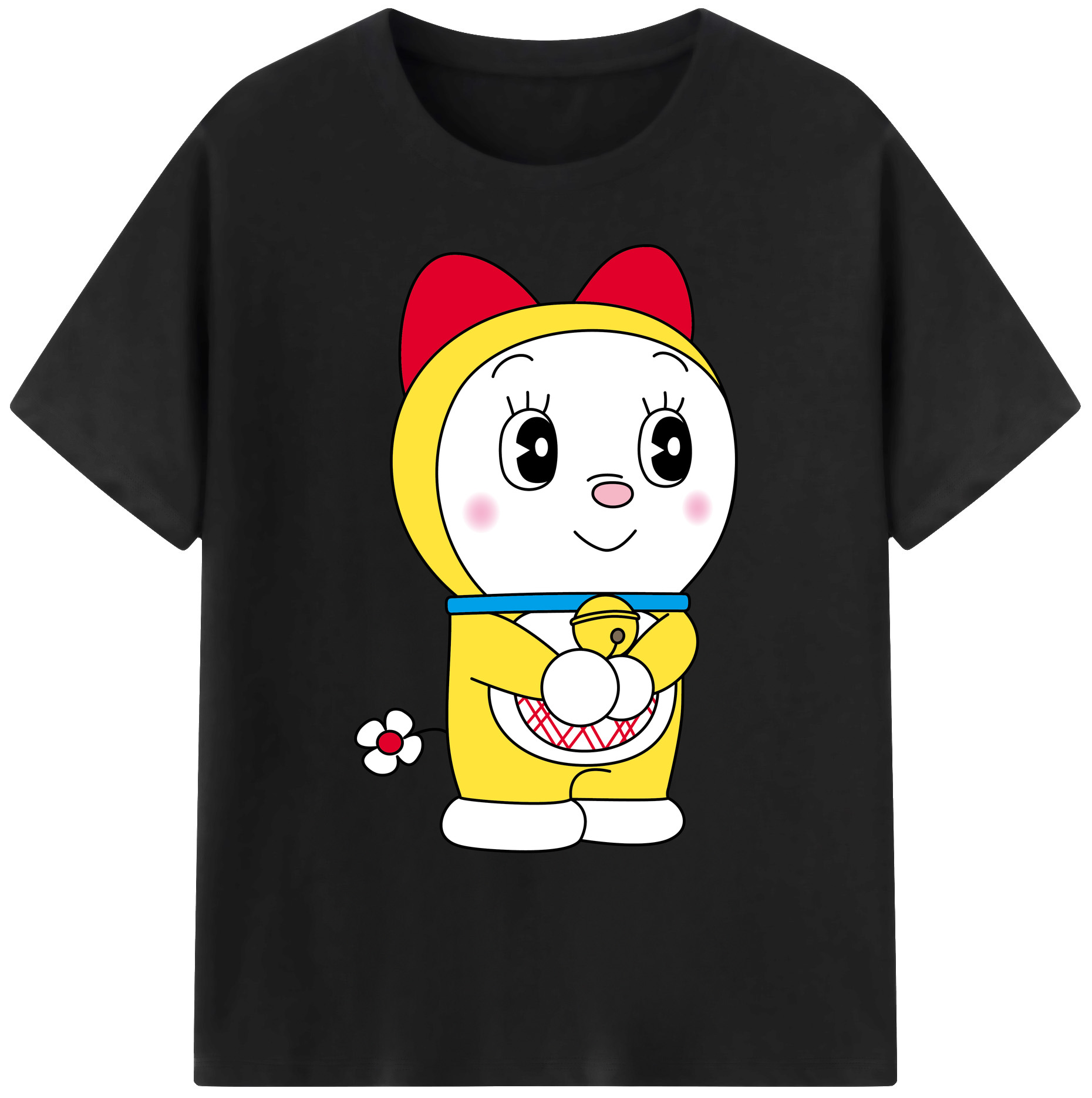 （画像用） ドラえもん ドラミ Doraemon Dorami 綿100％ メンズ半袖Tシャツ｜肌触りやわらか＆通気性