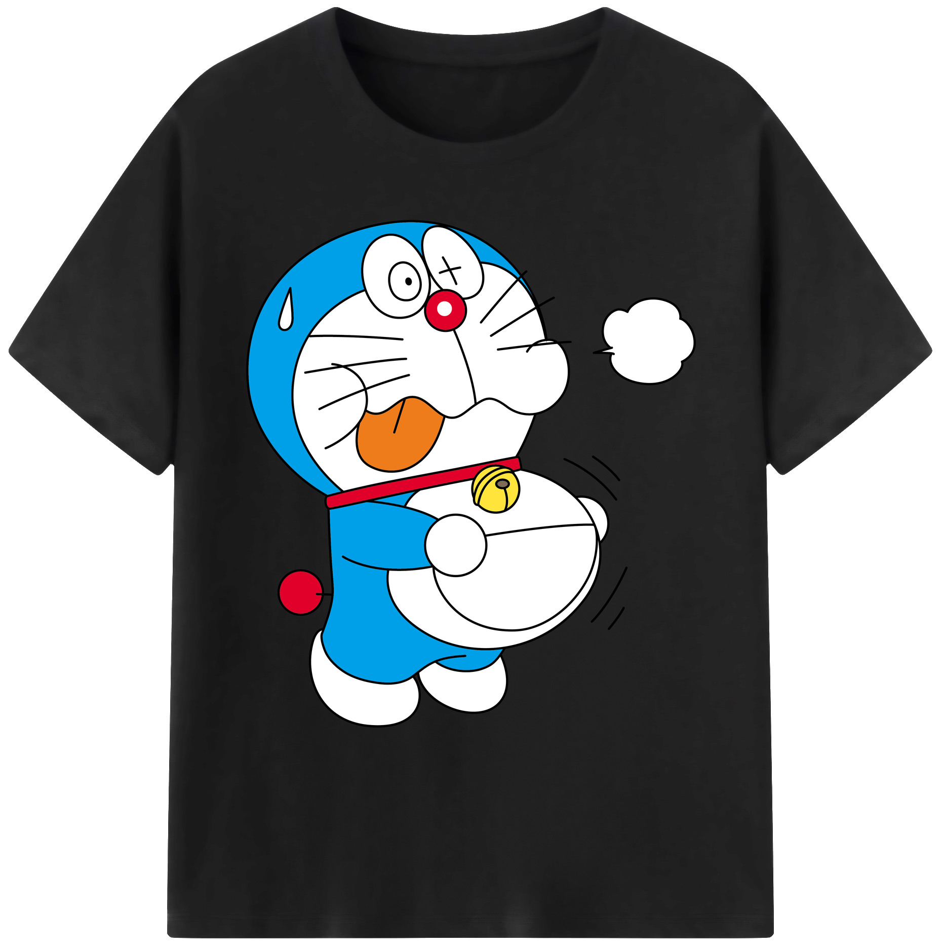 （画像用） ドラえもん Doraemon 綿100％ メンズ半袖Tシャツ｜肌触りやわらか＆通気性