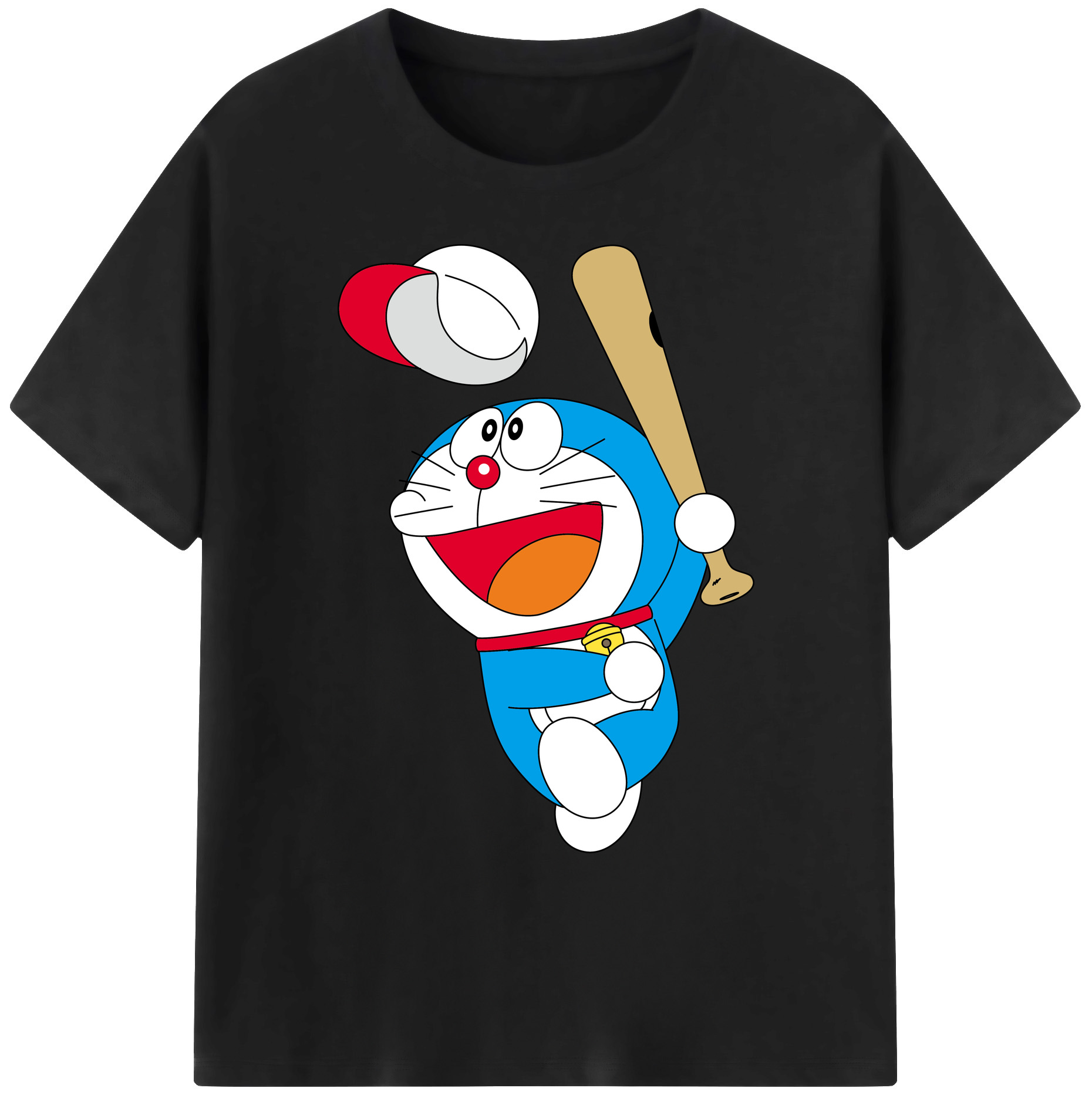 （画像用） ドラえもん Doraemon 綿100％ メンズ半袖Tシャツ｜肌触りやわらか＆通気性
