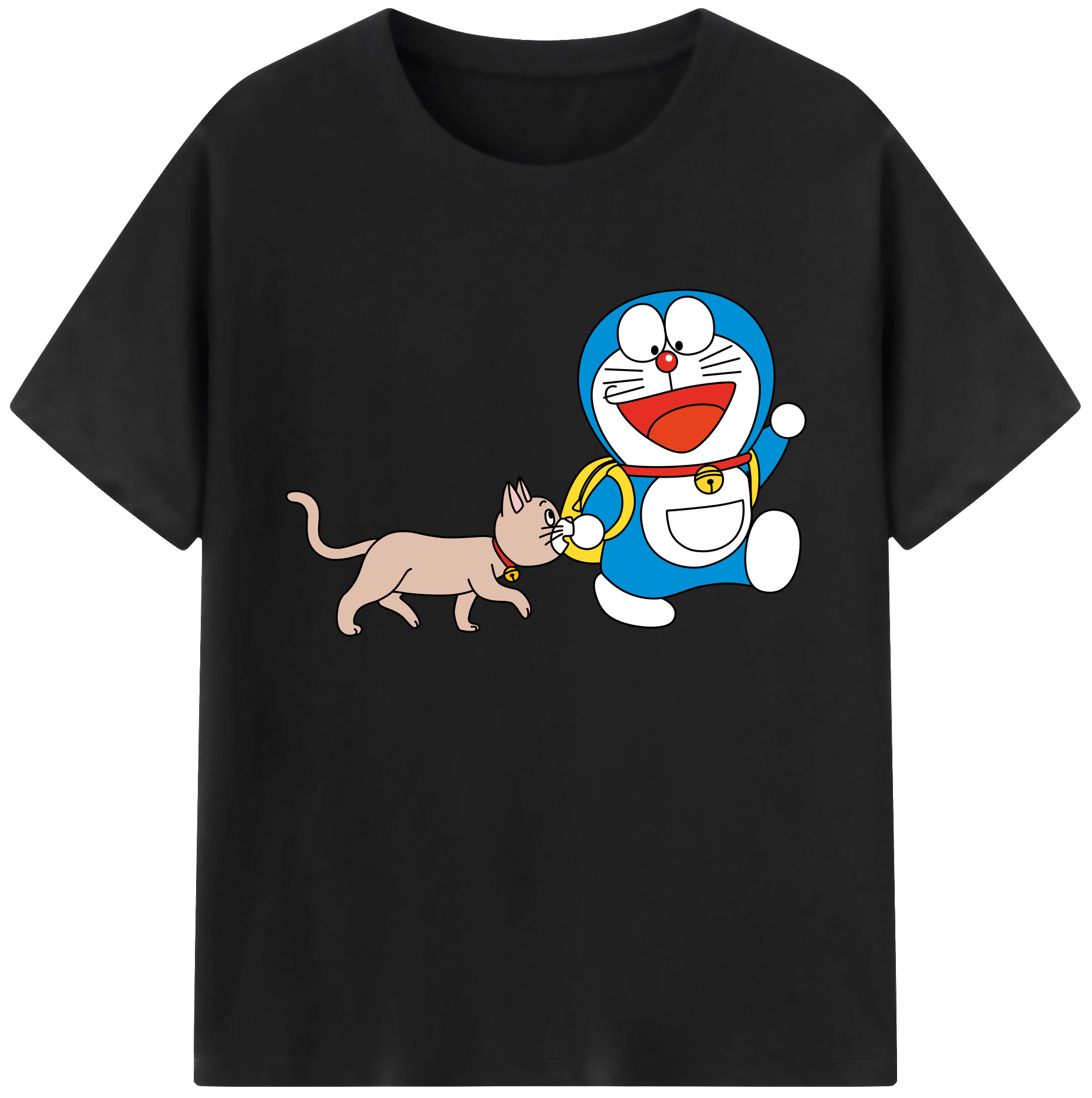 （画像用） ドラえもん Doraemon 綿100％ メンズ半袖Tシャツ｜肌触りやわらか＆通気性