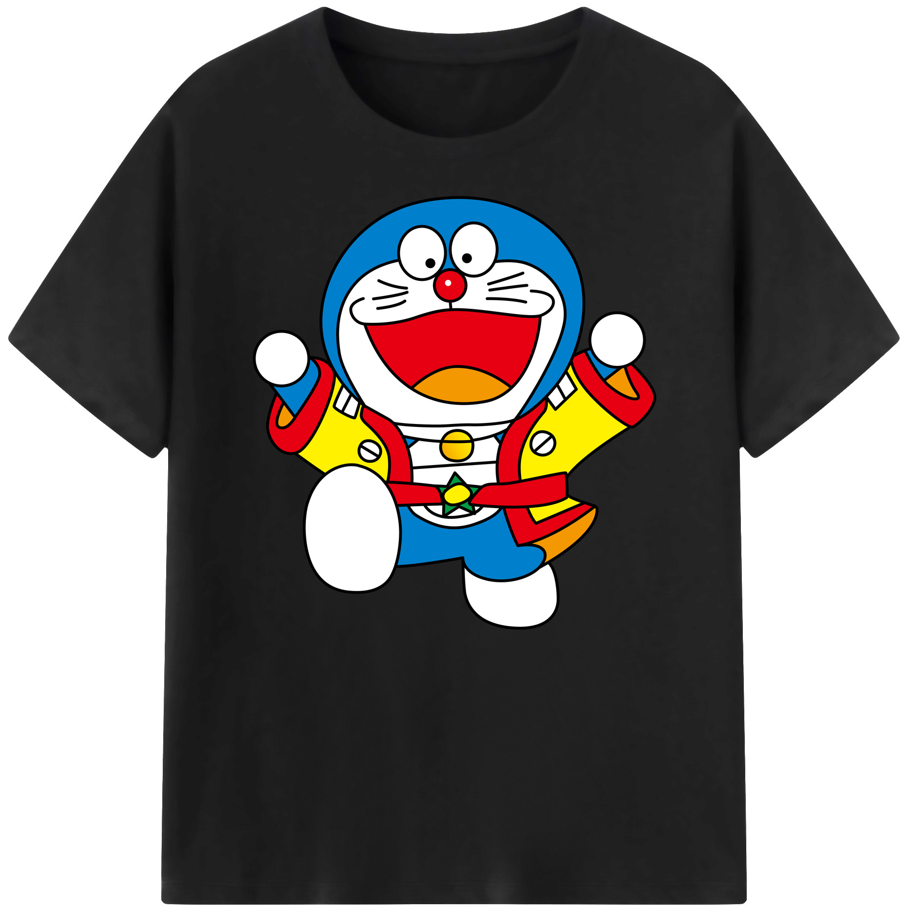 （画像用） ドラえもん Doraemon 綿100％ メンズ半袖Tシャツ｜肌触りやわらか＆通気性