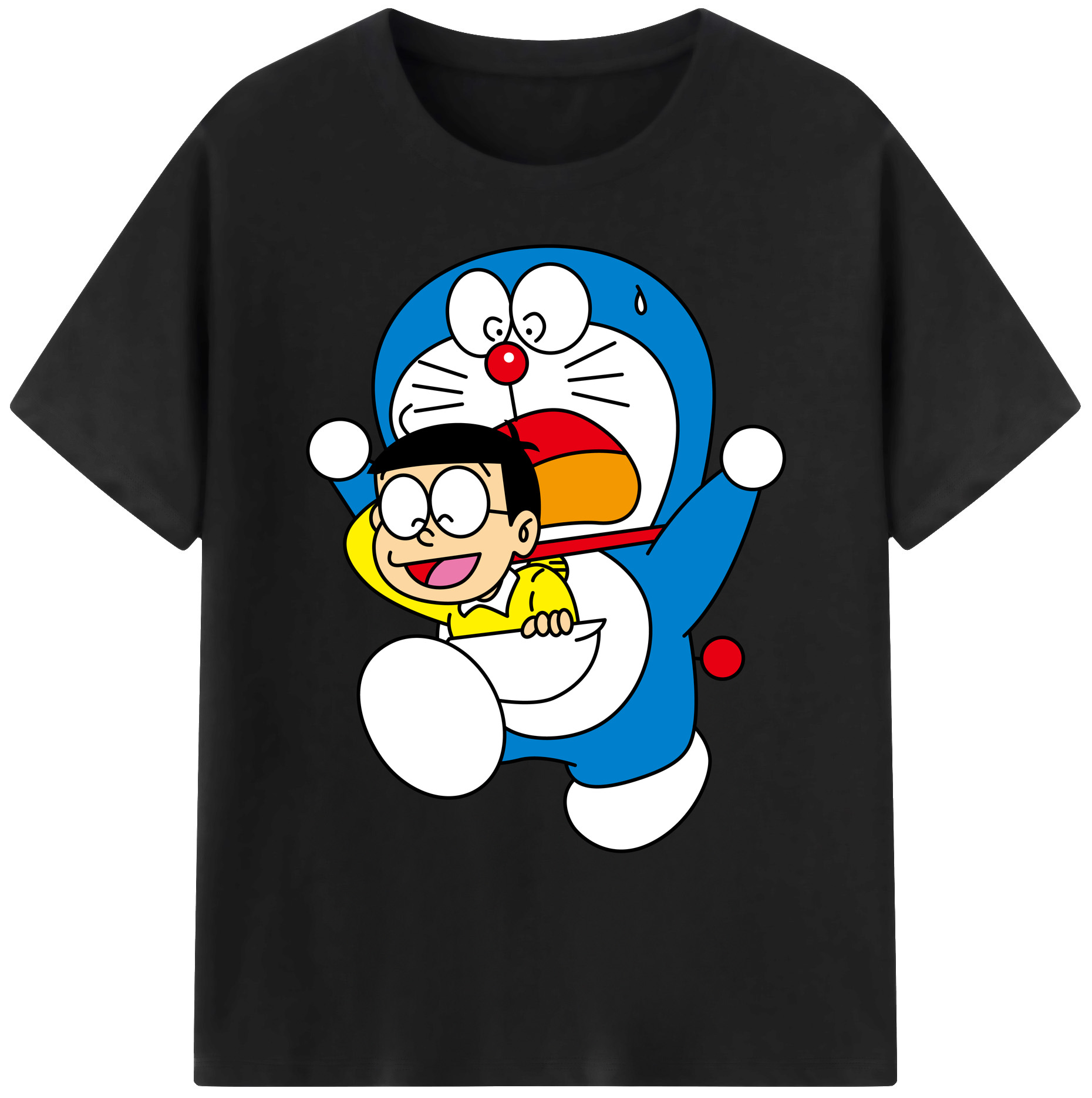 （画像用） ドラえもん Doraemon 綿100％ メンズ半袖Tシャツ｜肌触りやわらか＆通気性