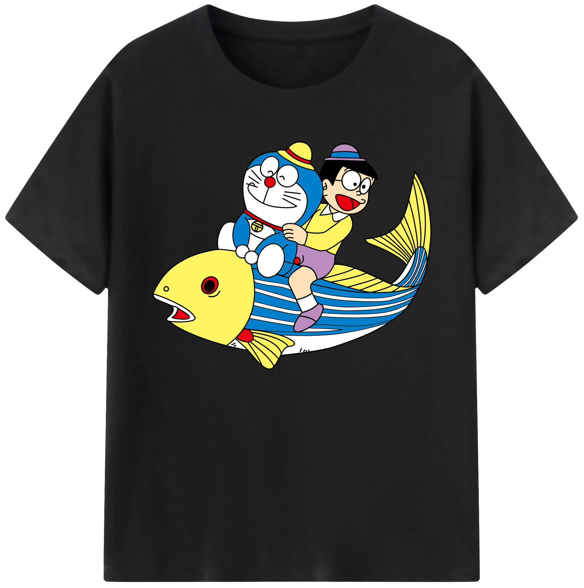 （画像用） ドラえもん 野比 のび太 Doraemon Nobita Nobi 綿100％ メンズ半袖Tシャツ｜肌触りやわらか＆通気性
