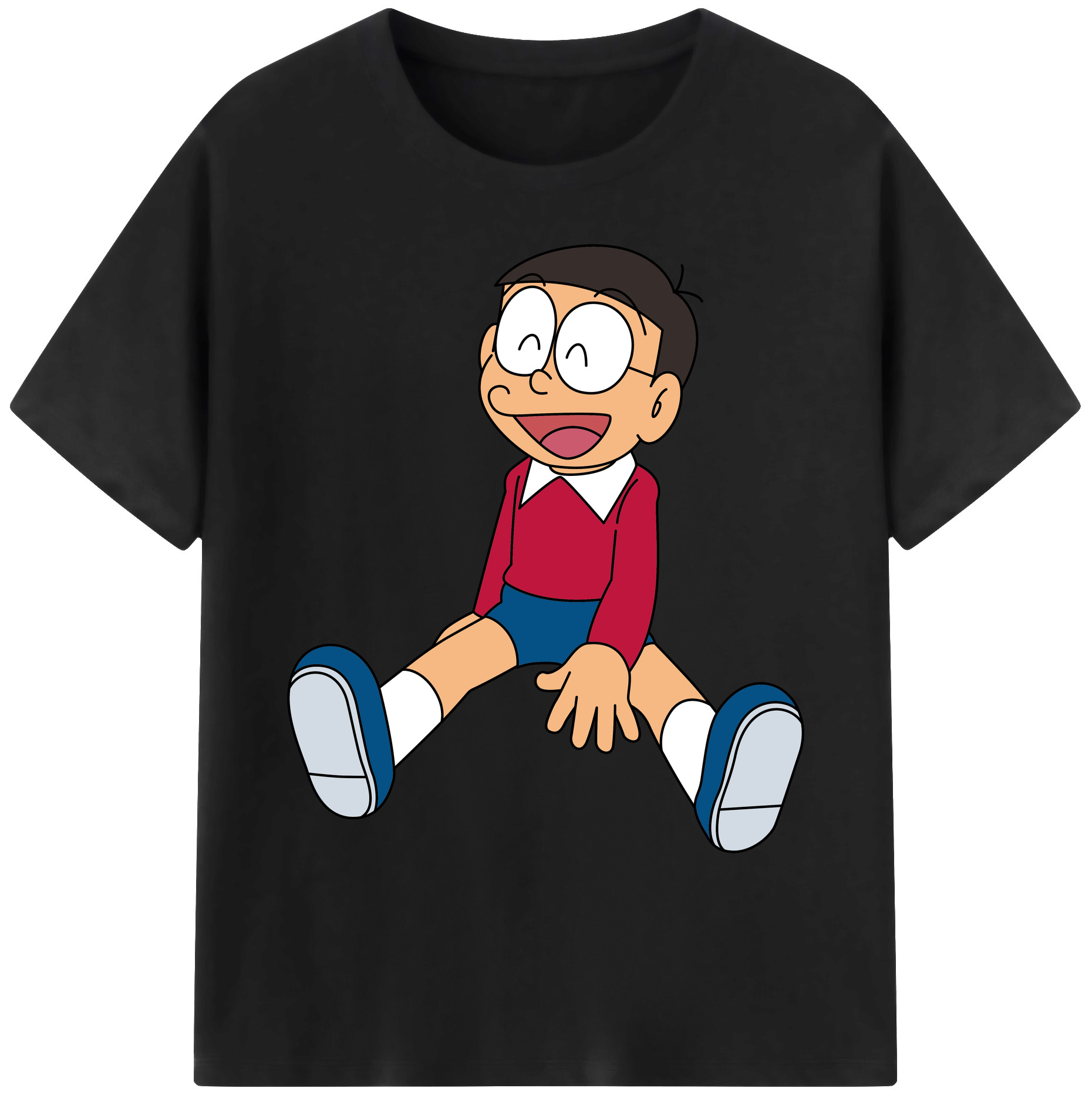 （画像用） ドラえもん 野比 のび太 Doraemon Nobita Nobi 綿100％ メンズ半袖Tシャツ｜肌触りやわらか＆通気性