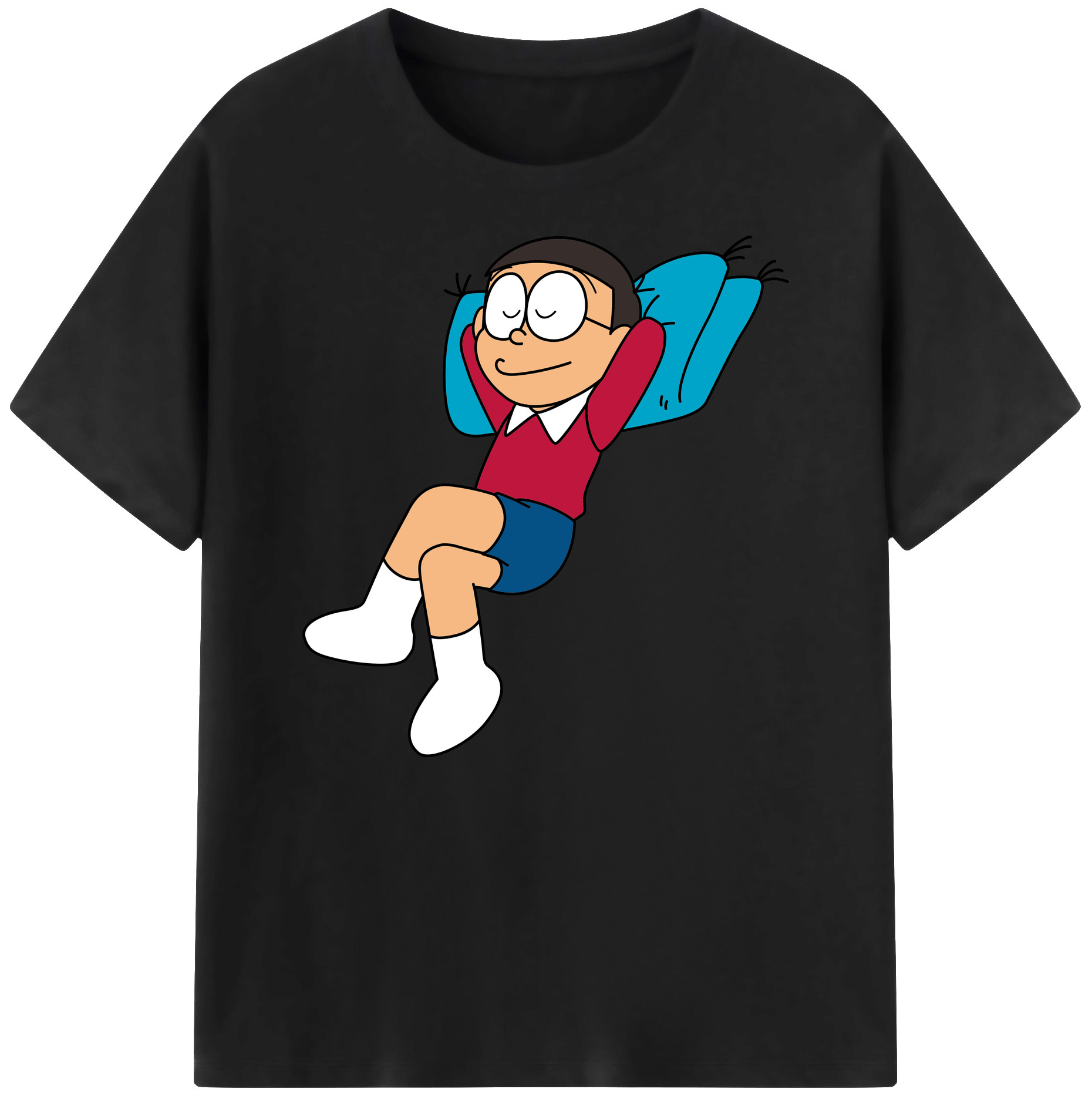 （画像用） ドラえもん 野比 のび太 Doraemon Nobita Nobi 綿100％ メンズ半袖Tシャツ｜肌触りやわらか＆通気性