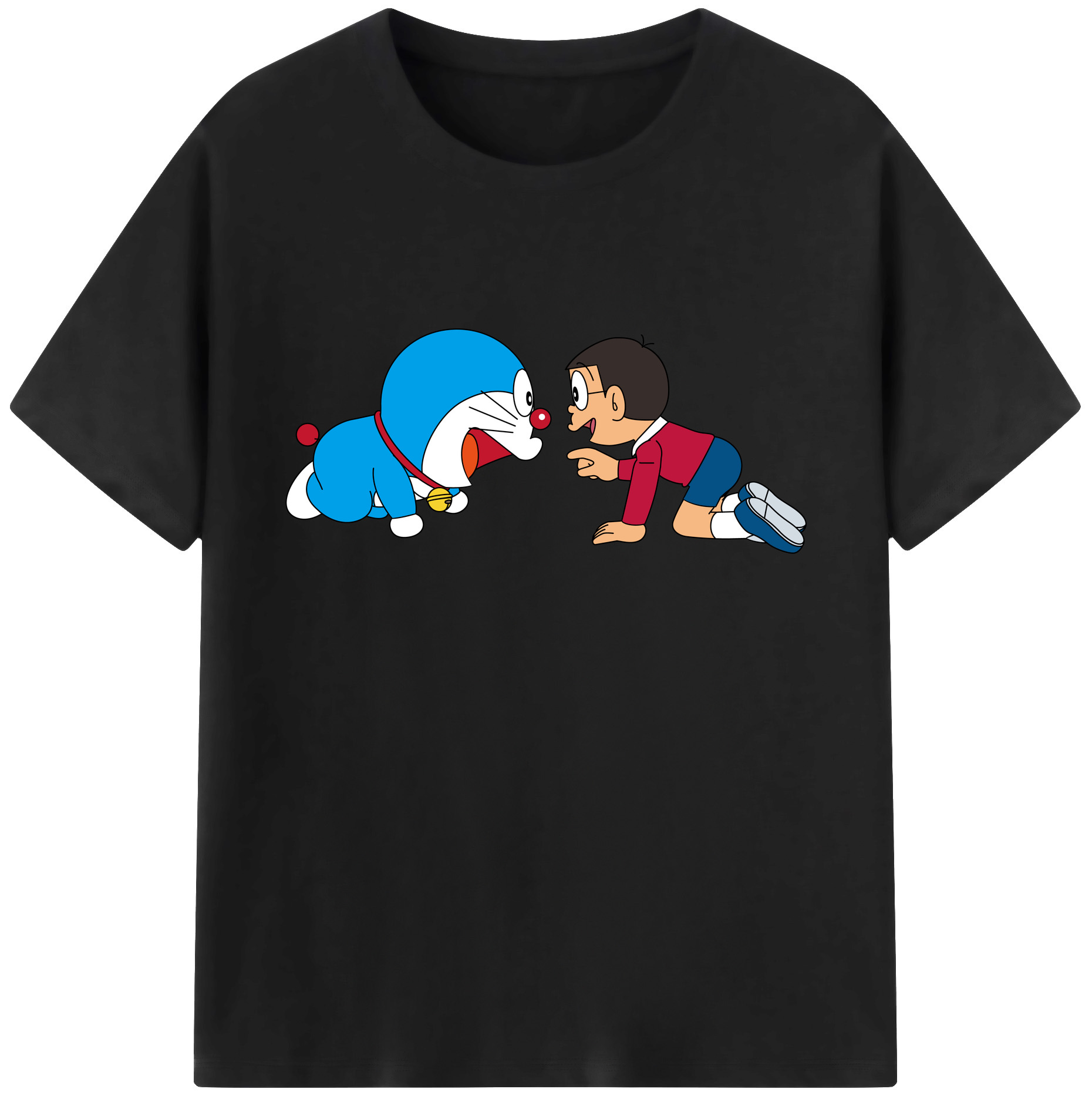 （画像用） ドラえもん 野比 のび太 Doraemon Nobita Nobi 綿100％ メンズ半袖Tシャツ｜肌触りやわらか＆通気性