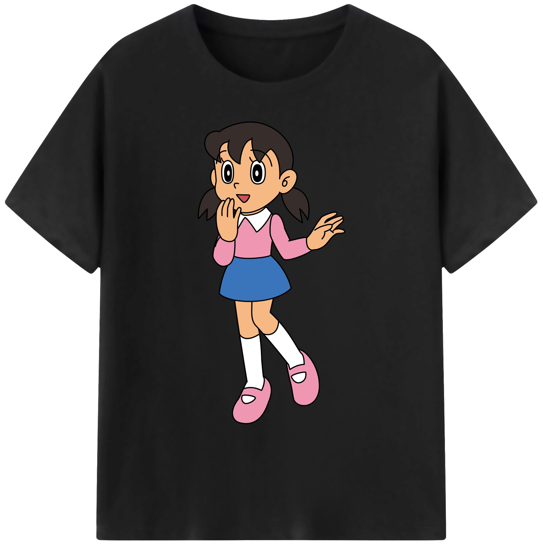 （画像用） ドラえもん みなもと しずか Doraemon Shizuka Minamoto 綿100％ メンズ半袖Tシャツ｜肌触りやわらか＆通気性