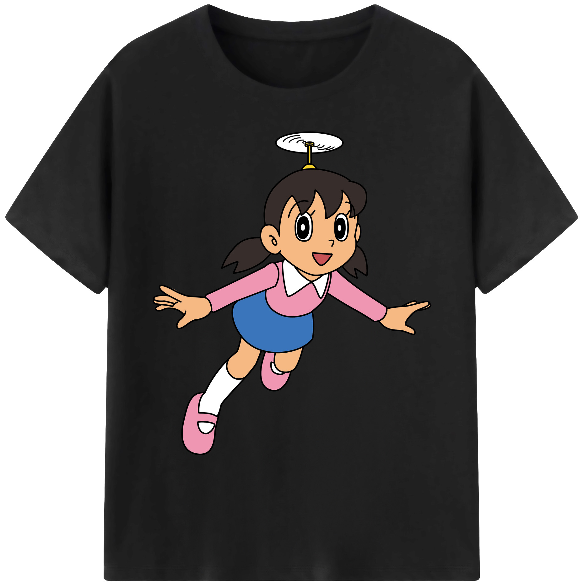 （画像用） ドラえもん みなもと しずか Doraemon Shizuka Minamoto 綿100％ メンズ半袖Tシャツ｜肌触りやわらか＆通気性