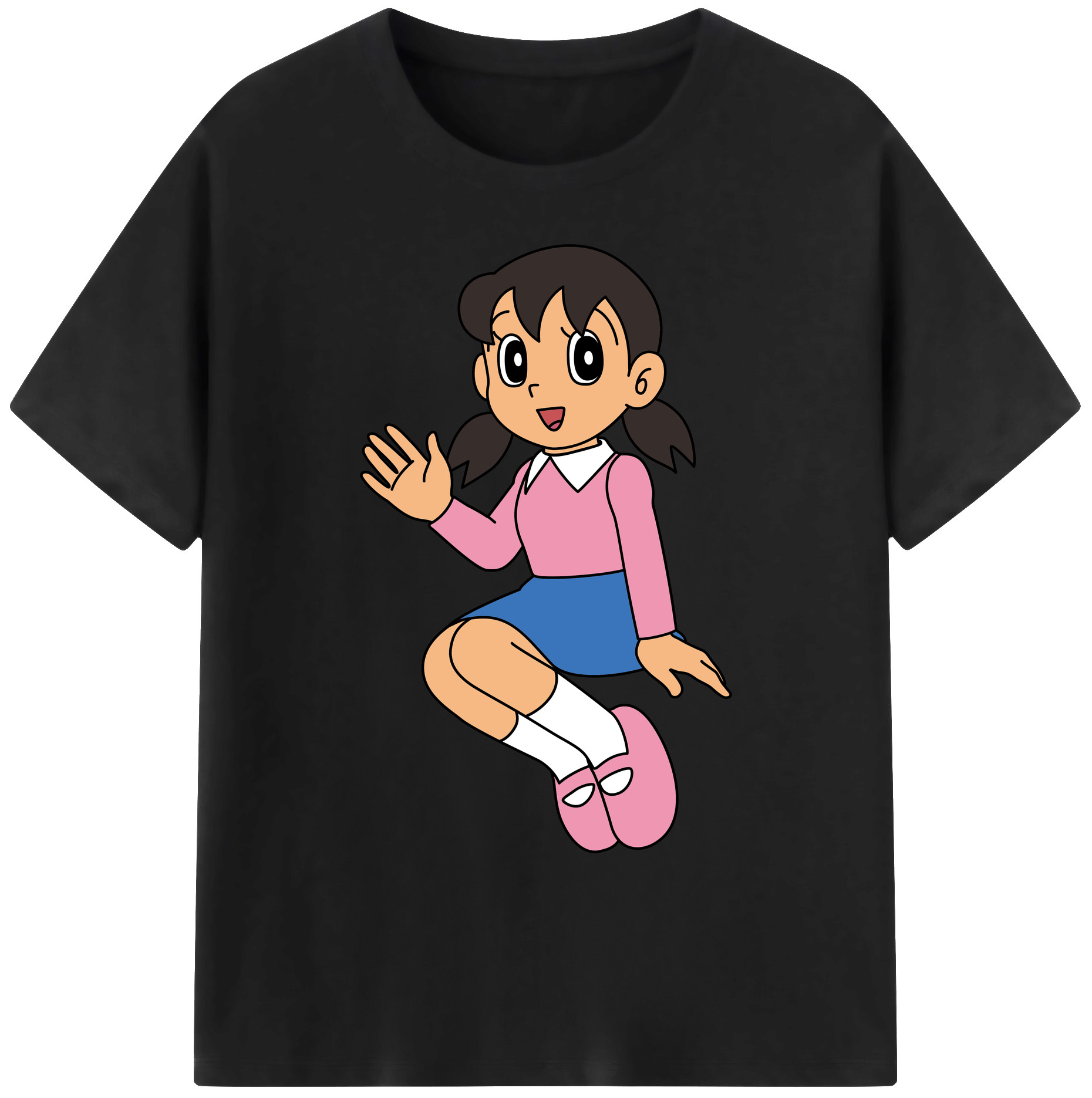 （画像用） ドラえもん みなもと しずか Doraemon Shizuka Minamoto 綿100％ メンズ半袖Tシャツ｜肌触りやわらか＆通気性
