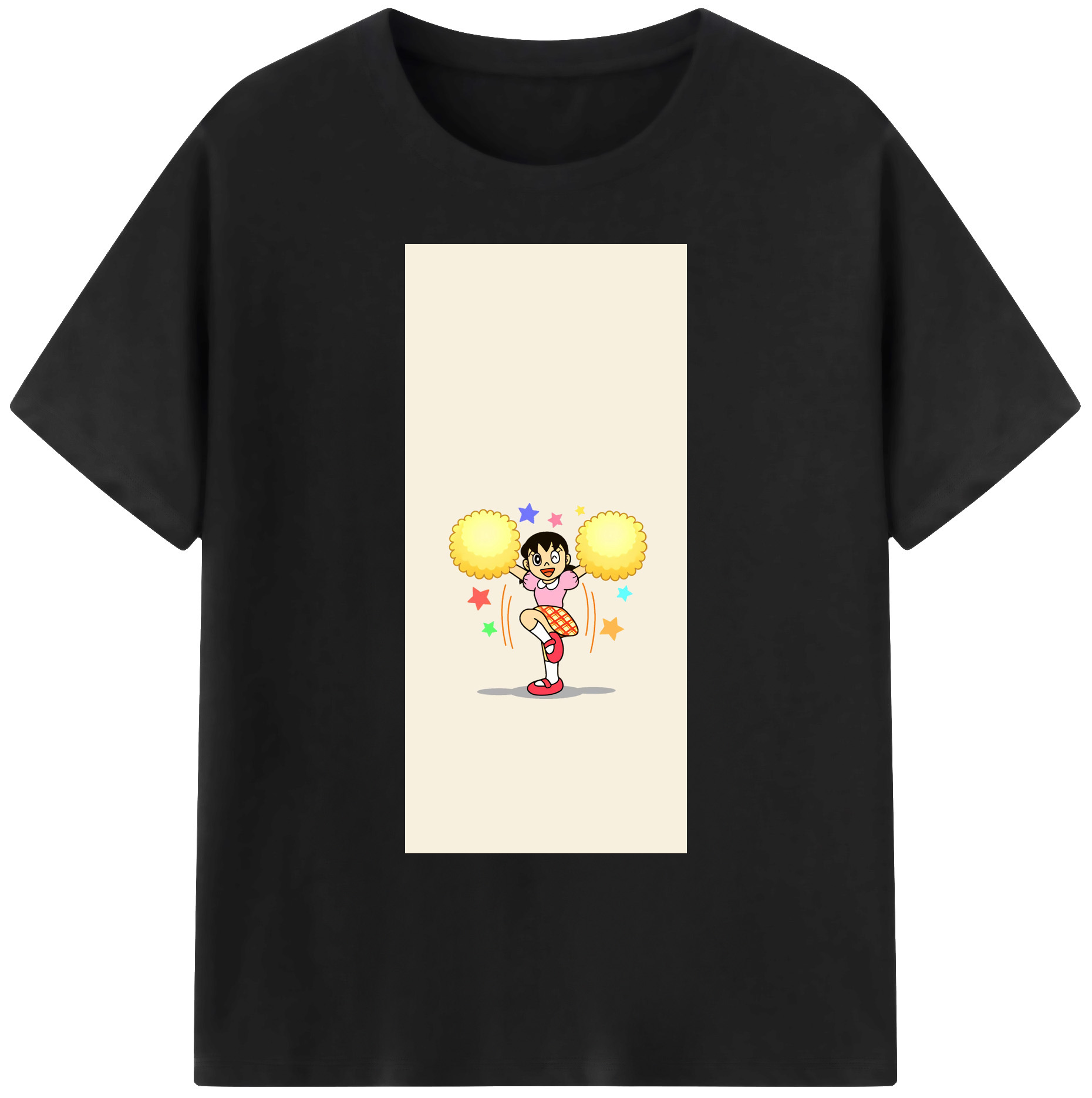 （画像用） ドラえもん みなもと しずか Doraemon Shizuka Minamoto 綿100％ メンズ半袖Tシャツ｜肌触りやわらか＆通気性