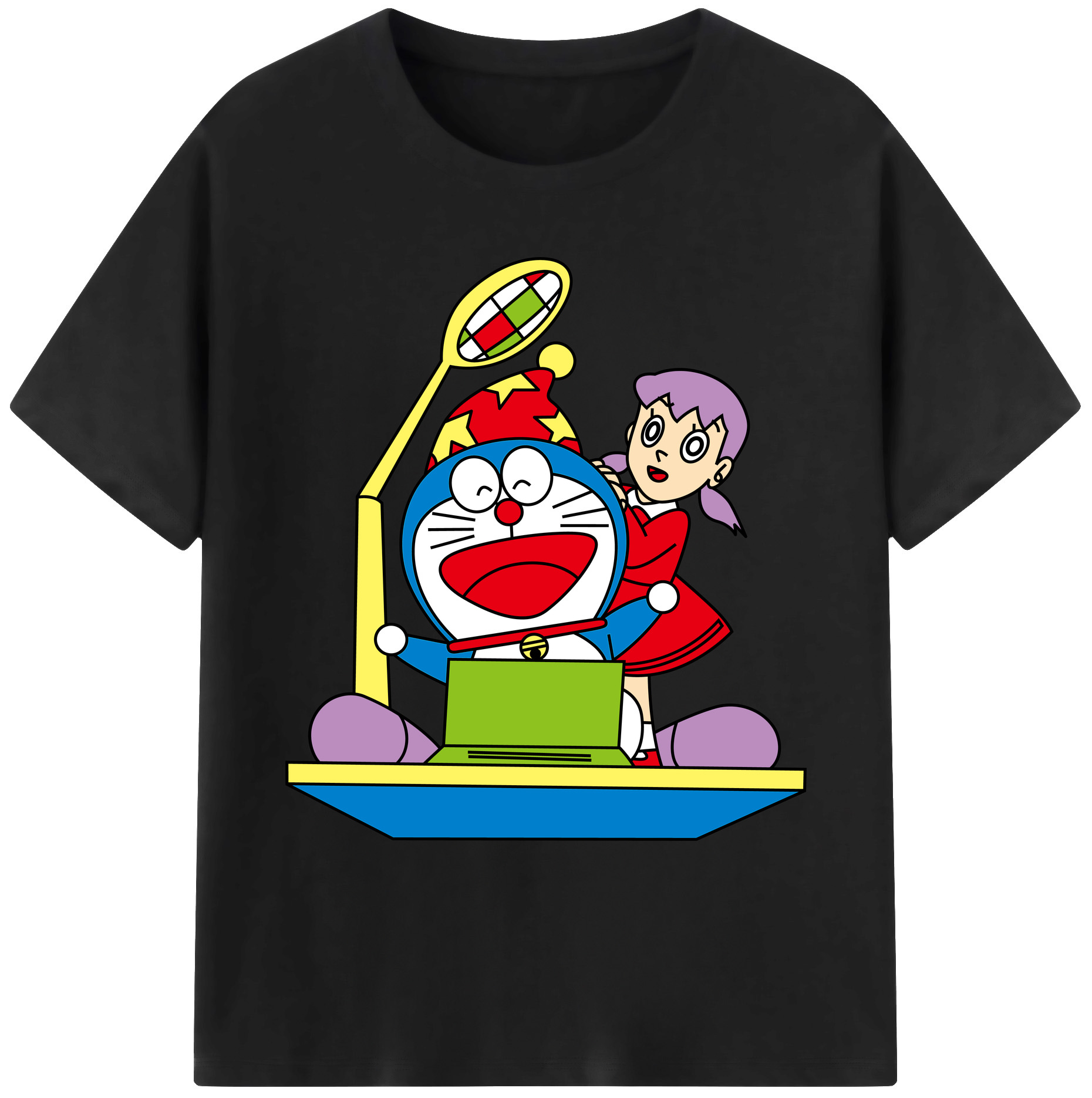 （画像用） ドラえもん みなもと しずか Doraemon Shizuka Minamoto 綿100％ メンズ半袖Tシャツ｜肌触りやわらか＆通気性