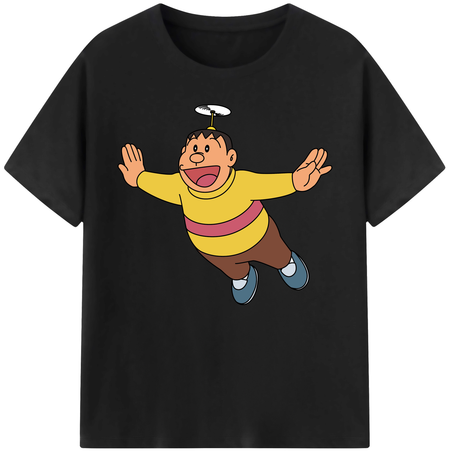 （画像用） ドラえもん 剛田武 Doraemon Gouta Takeshi 綿100％ メンズ半袖Tシャツ｜肌触りやわらか＆通気性