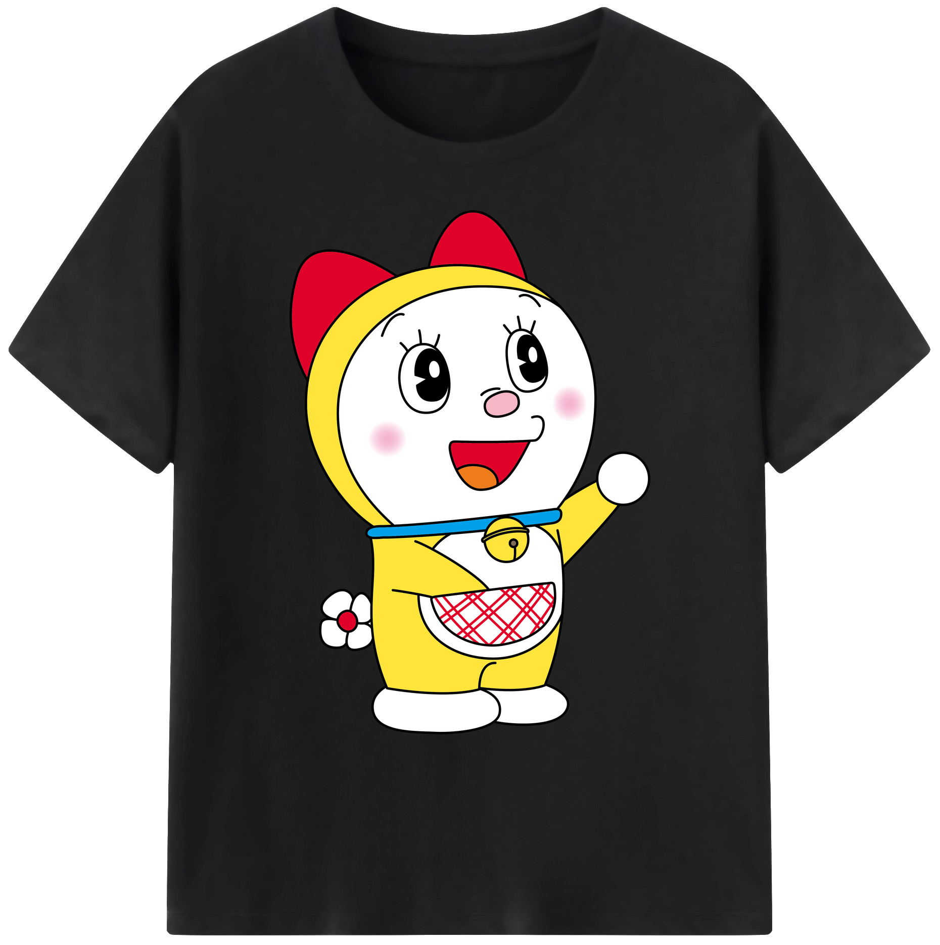 （画像用） ドラえもん ドラミ Doraemon Dorami 綿100％ メンズ半袖Tシャツ｜肌触りやわらか＆通気性
