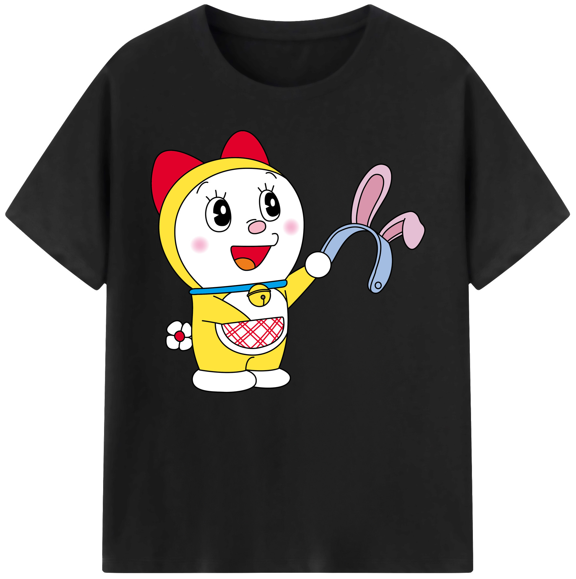 （画像用） ドラえもん ドラミ Doraemon Dorami 綿100％ メンズ半袖Tシャツ｜肌触りやわらか＆通気性