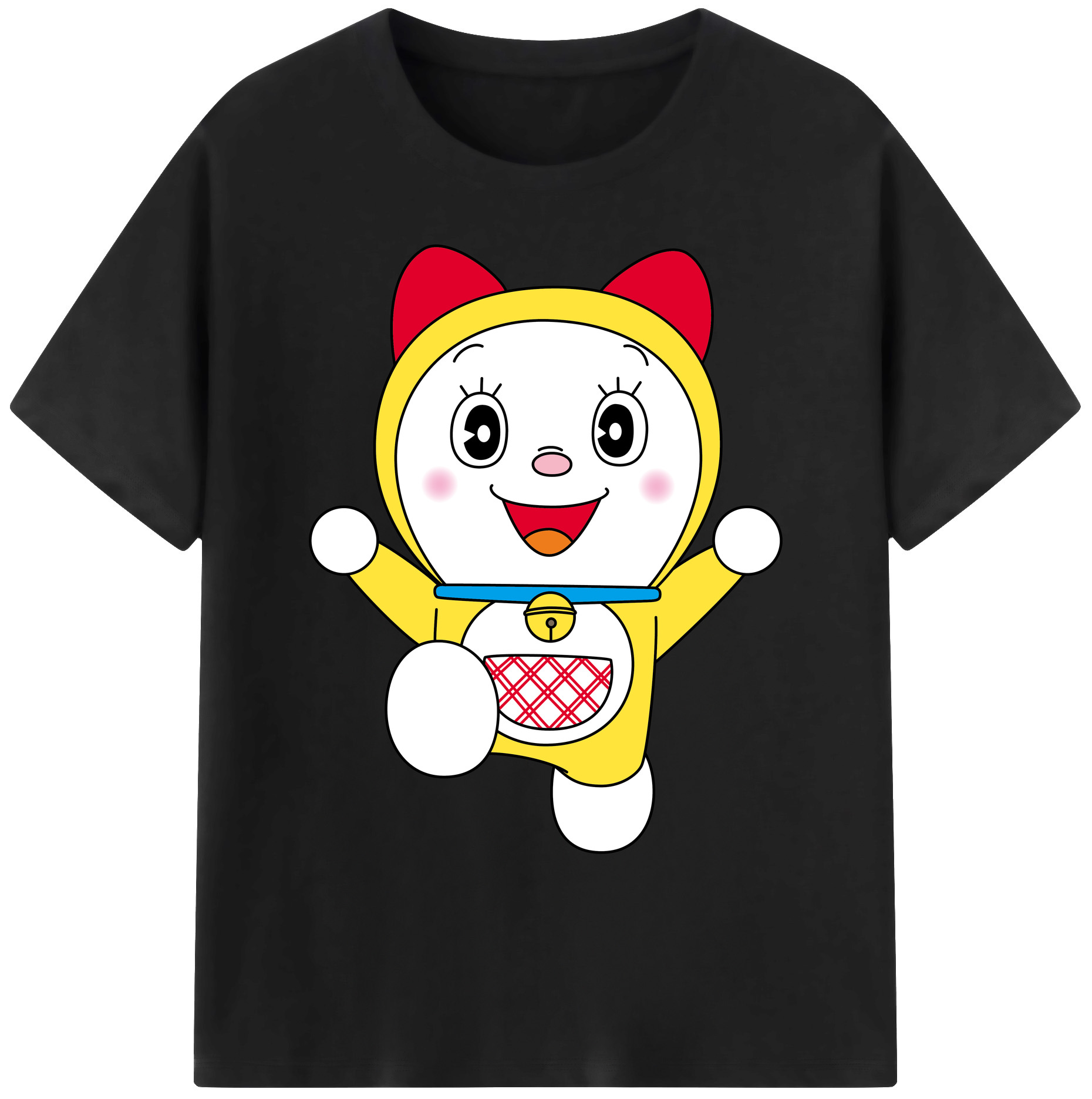 （画像用） ドラえもん ドラミ Doraemon Dorami 綿100％ メンズ半袖Tシャツ｜肌触りやわらか＆通気性