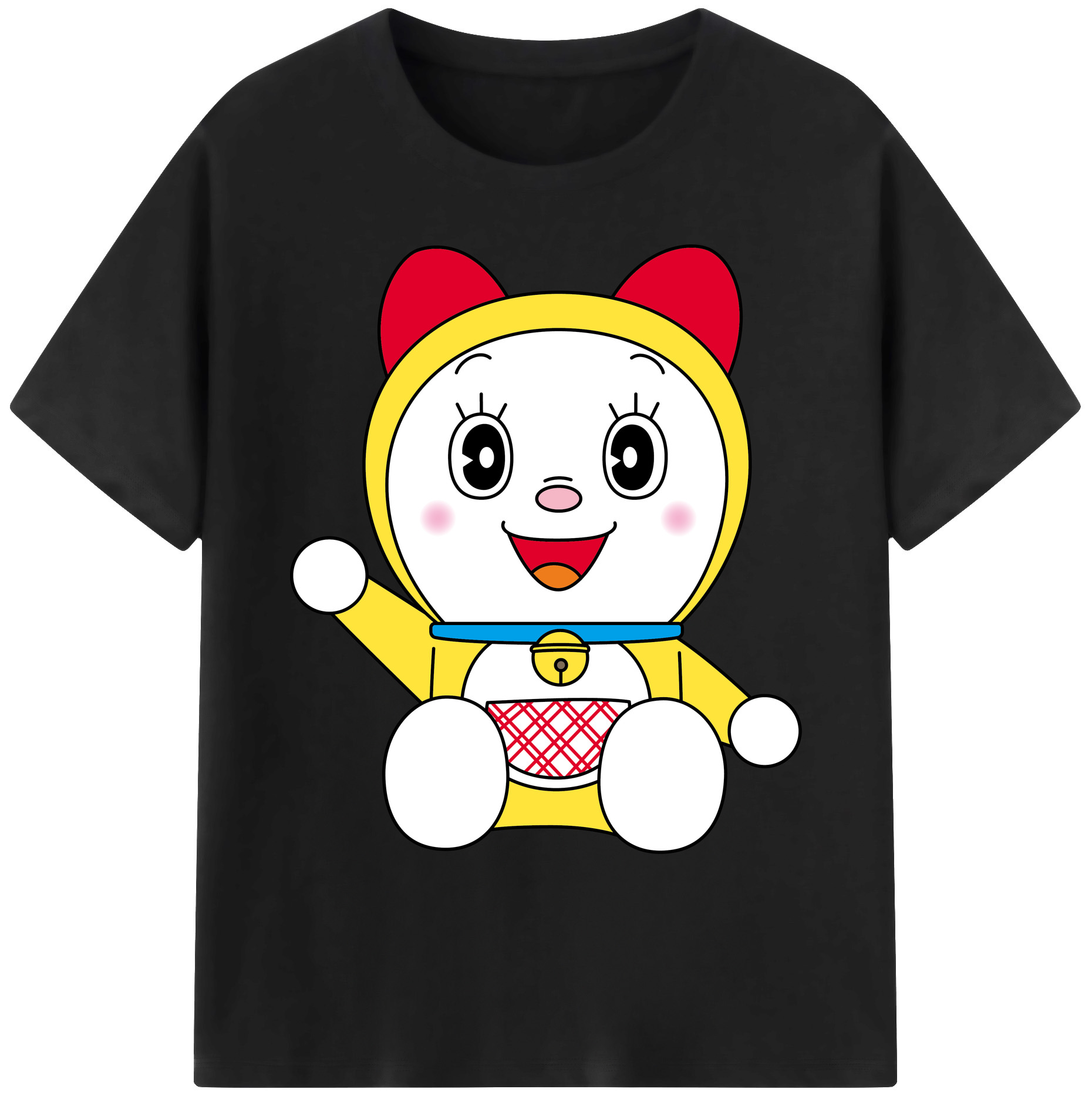 （画像用） ドラえもん ドラミ Doraemon Dorami 綿100％ メンズ半袖Tシャツ｜肌触りやわらか＆通気性