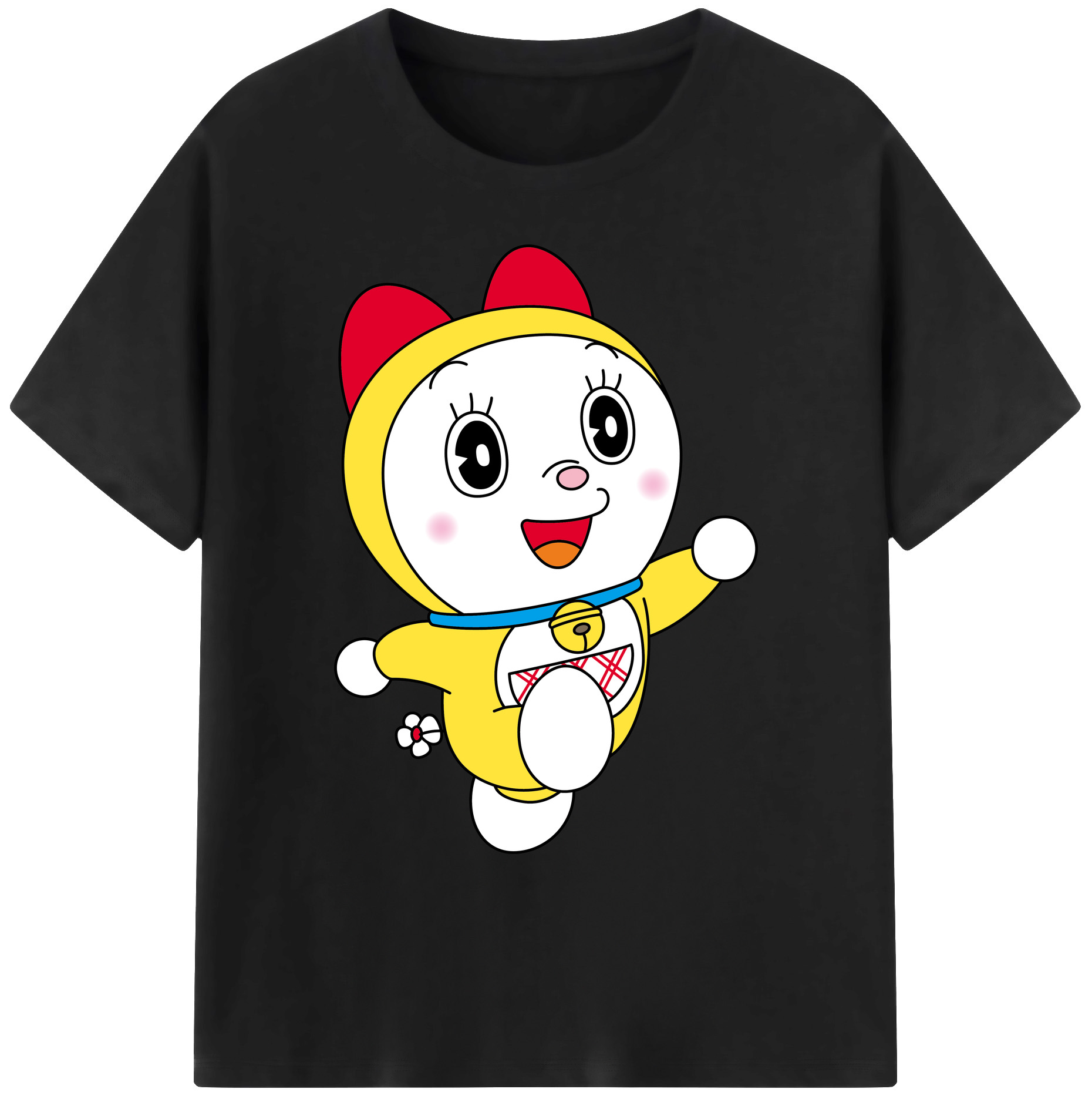 （画像用） ドラえもん ドラミ Doraemon Dorami 綿100％ メンズ半袖Tシャツ｜肌触りやわらか＆通気性