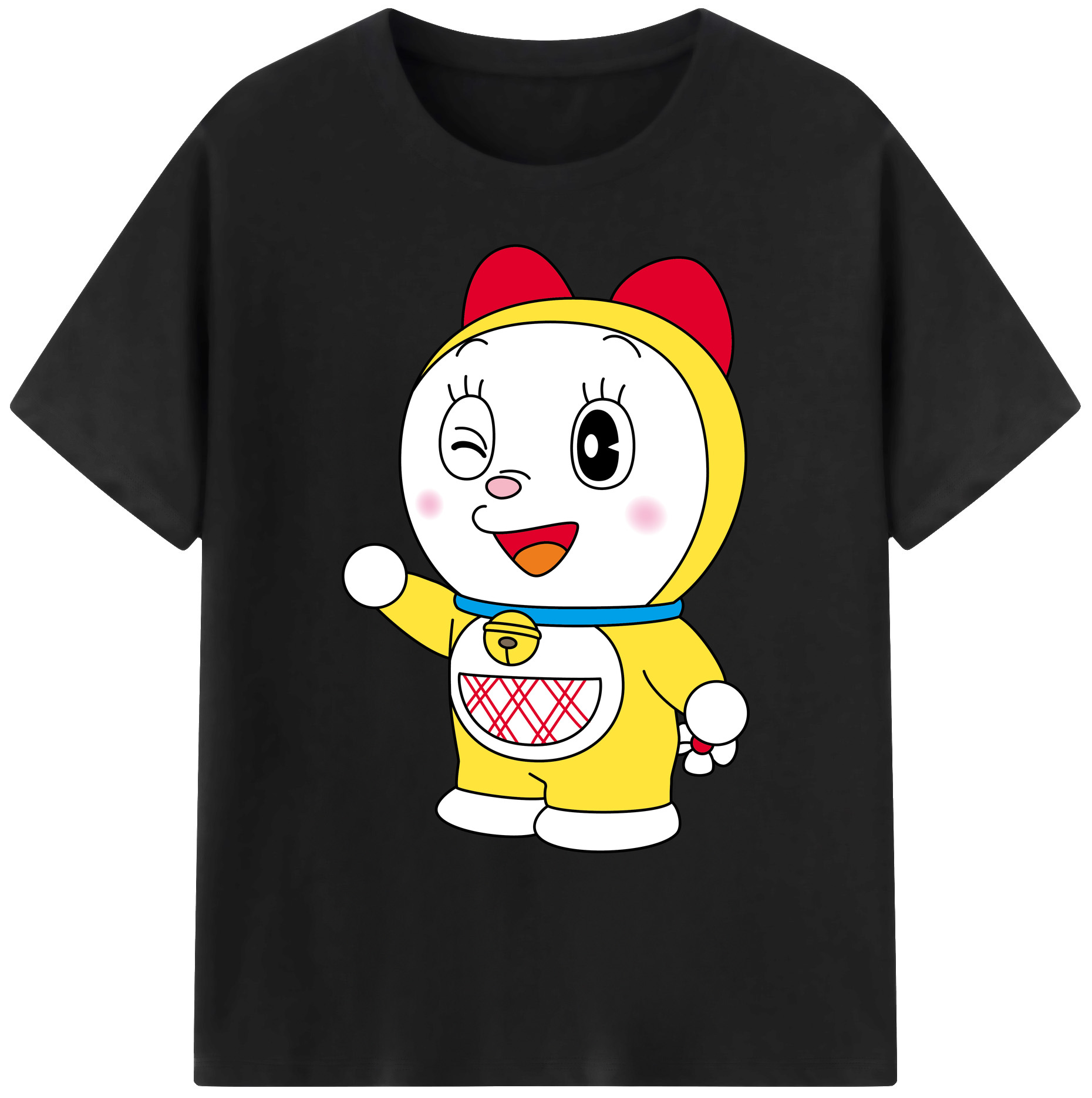 （画像用） ドラえもん ドラミ Doraemon Dorami 綿100％ メンズ半袖Tシャツ｜肌触りやわらか＆通気性