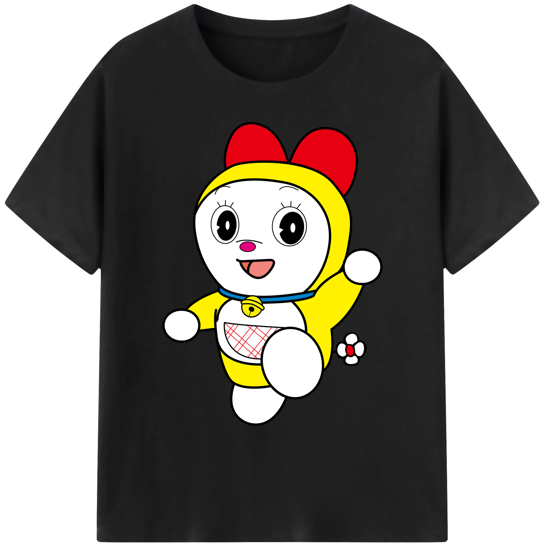（画像用） ドラえもん ドラミ Doraemon Dorami 綿100％ メンズ半袖Tシャツ｜肌触りやわらか＆通気性