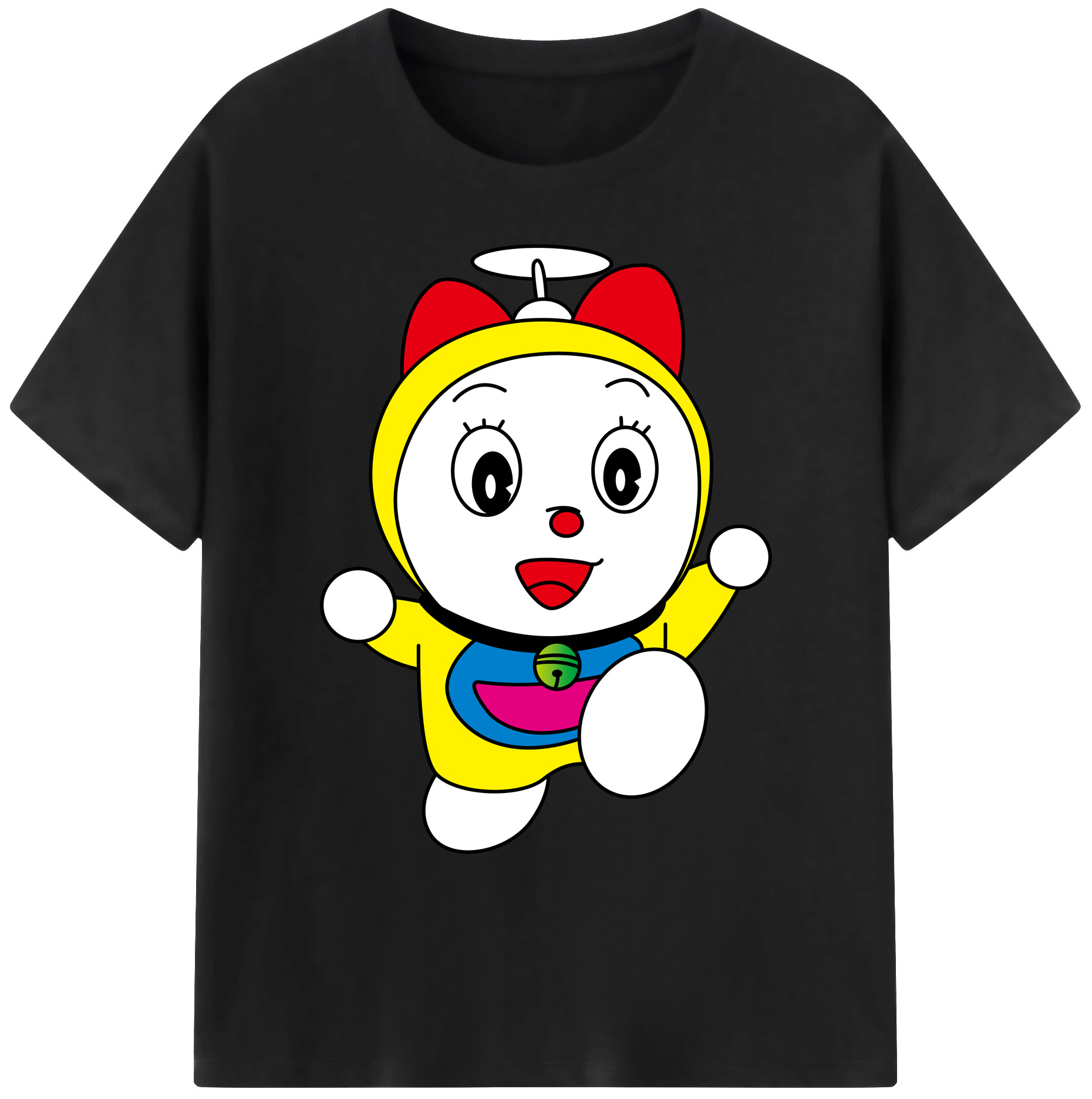 （画像用） ドラえもん ドラミ Doraemon Dorami 綿100％ メンズ半袖Tシャツ｜肌触りやわらか＆通気性