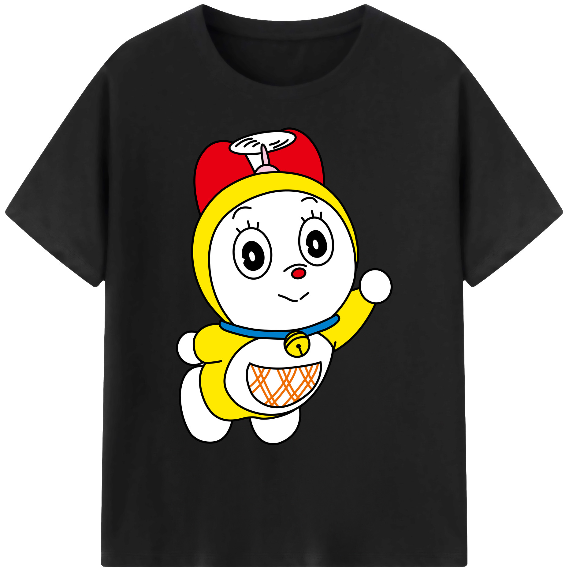 （画像用） ドラえもん ドラミ Doraemon Dorami 綿100％ メンズ半袖Tシャツ｜肌触りやわらか＆通気性