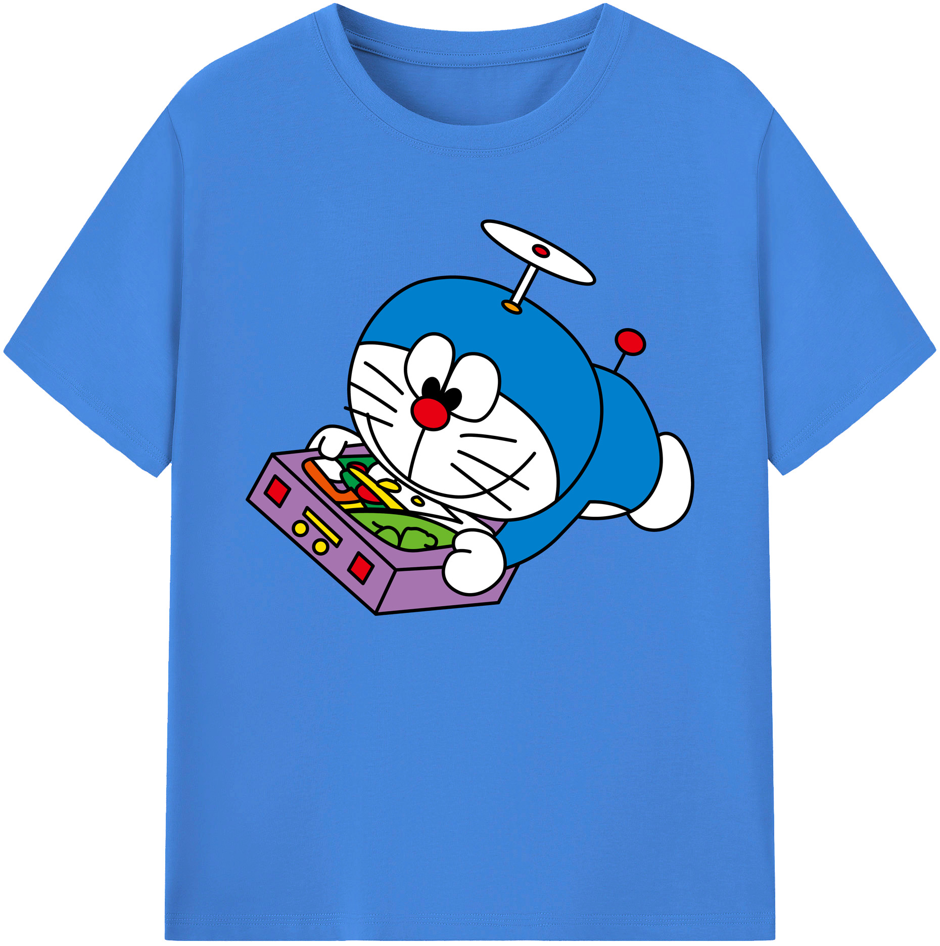 （画像用） ドラえもん Doraemon 綿100％ メンズ半袖Tシャツ｜肌触りやわらか＆通気性
