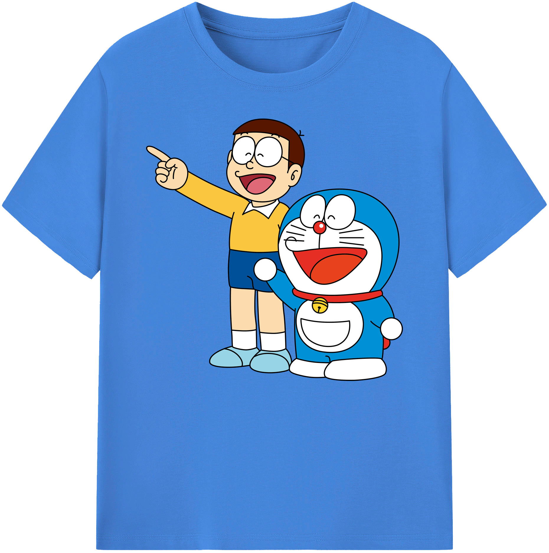 （画像用） ドラえもん 野比 のび太 Doraemon Nobita Nobi 綿100％ メンズ半袖Tシャツ｜肌触りやわらか＆通気性