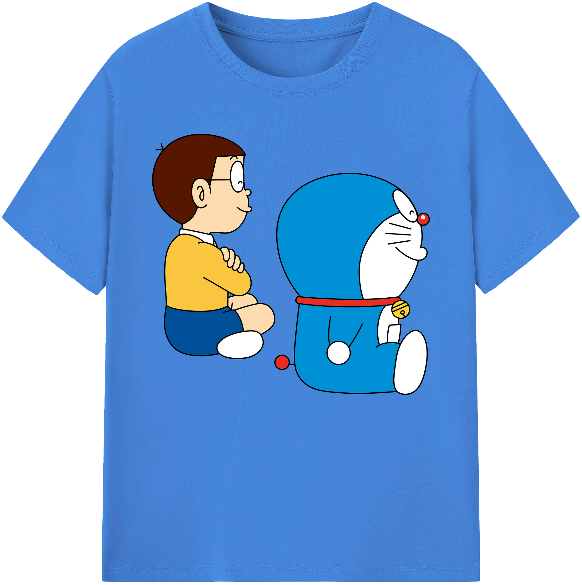 （画像用） ドラえもん 野比 のび太 Doraemon Nobita Nobi 綿100％ メンズ半袖Tシャツ｜肌触りやわらか＆通気性