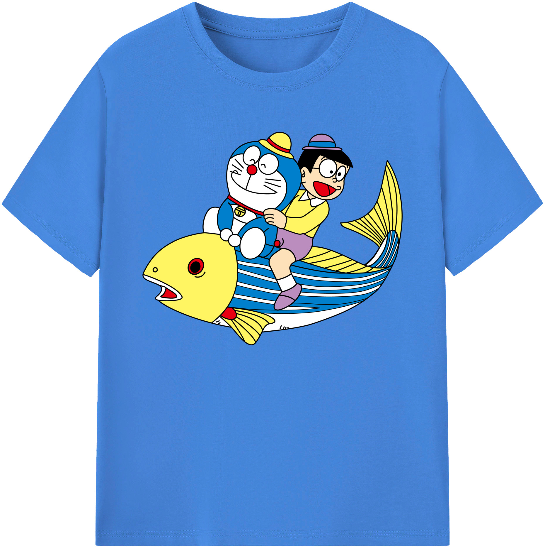 （画像用） ドラえもん 野比 のび太 Doraemon Nobita Nobi 綿100％ メンズ半袖Tシャツ｜肌触りやわらか＆通気性