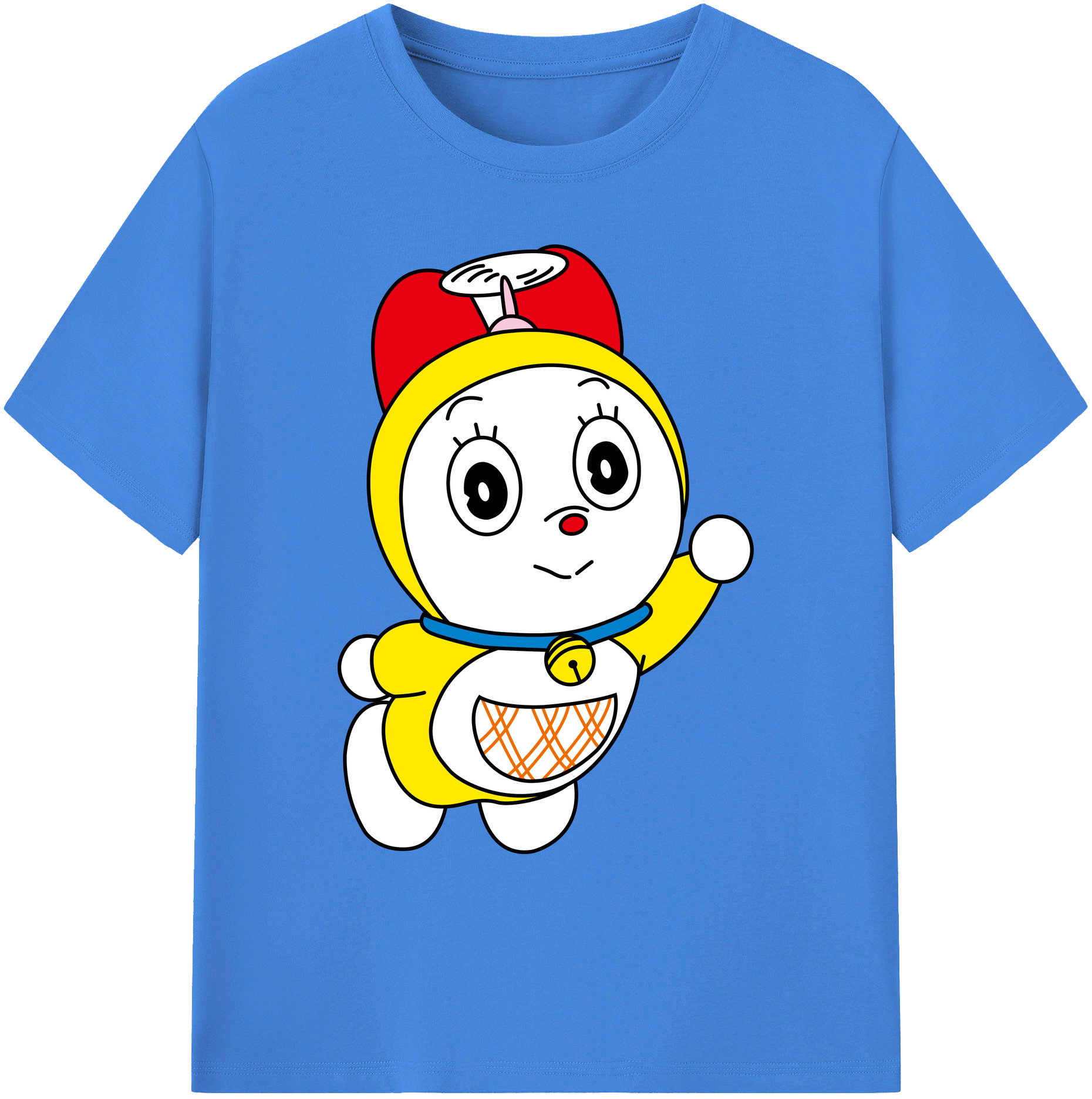 （画像用） ドラえもん ドラミ Doraemon Dorami 綿100％ メンズ半袖Tシャツ｜肌触りやわらか＆通気性