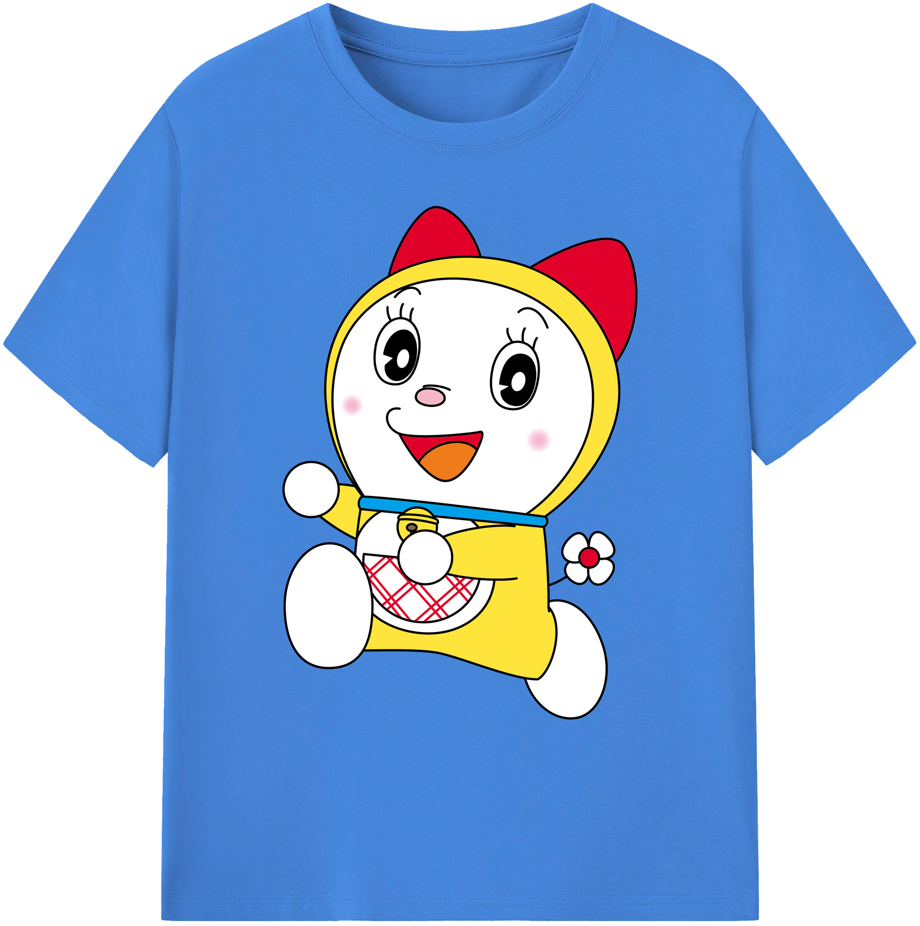 （画像用） ドラえもん ドラミ Doraemon Dorami 綿100％ メンズ半袖Tシャツ｜肌触りやわらか＆通気性
