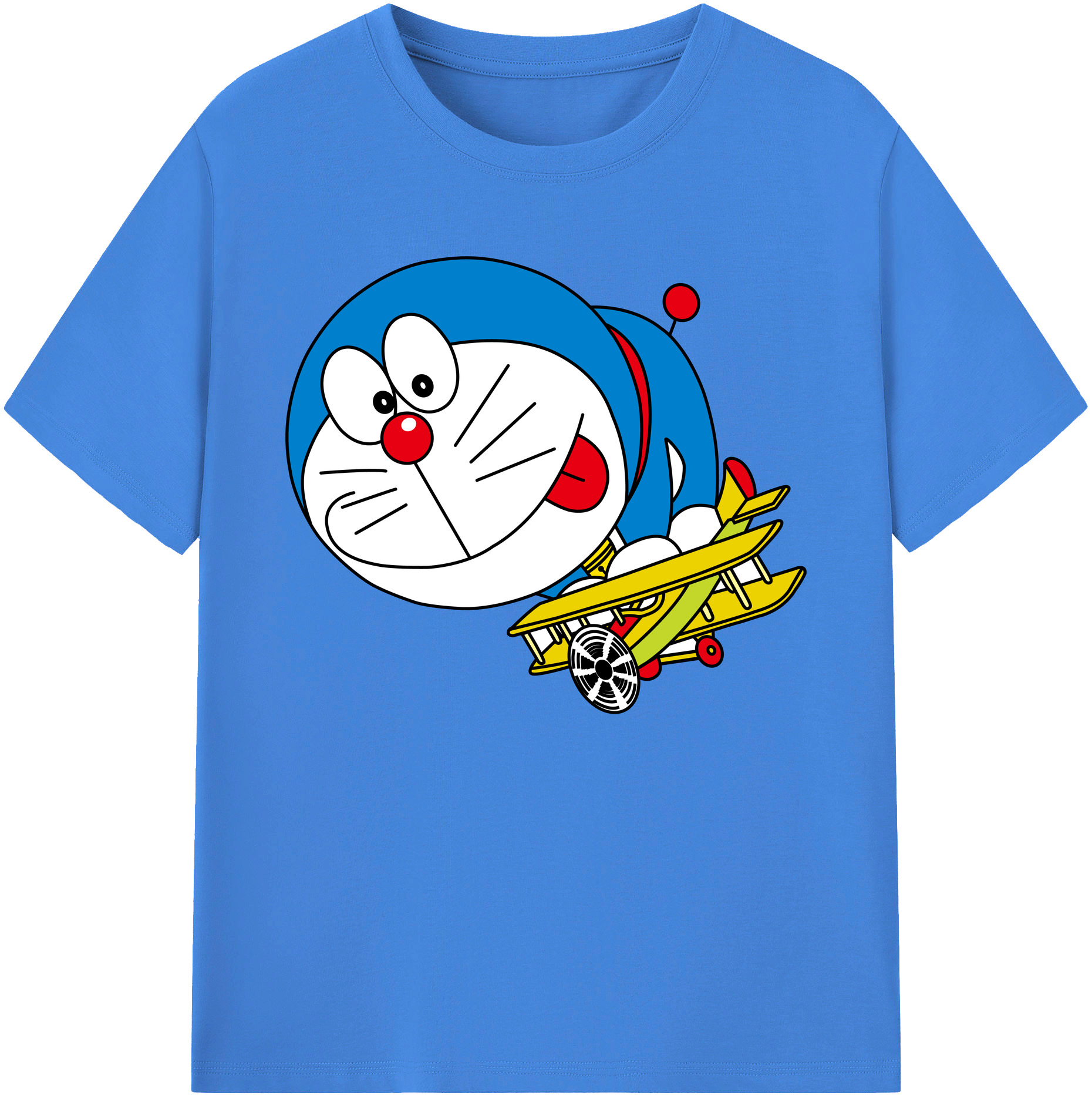 （画像用） ドラえもん Doraemon 綿100％ メンズ半袖Tシャツ｜肌触りやわらか＆通気性