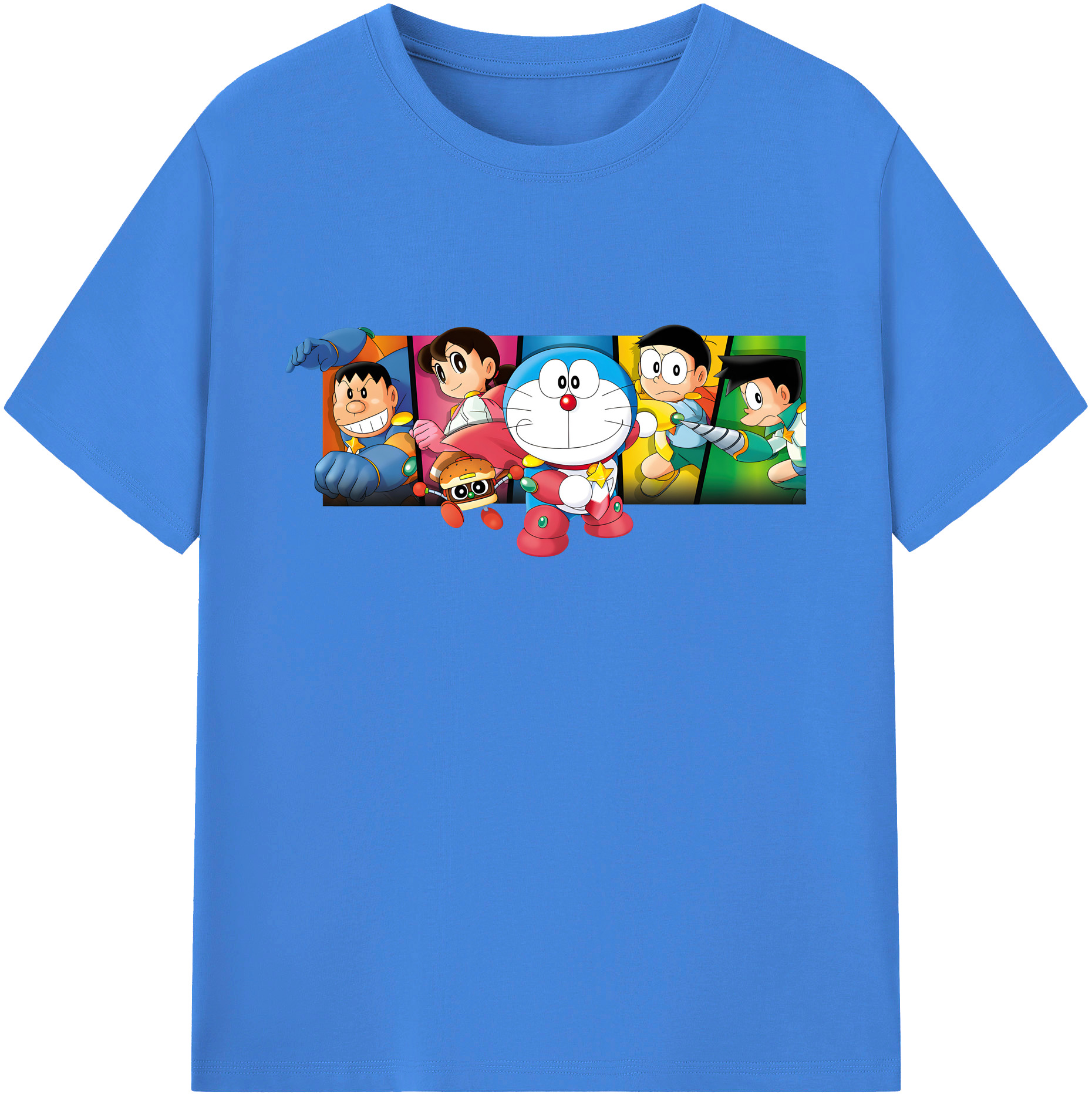 （画像用） ドラえもん Doraemon 綿100％ メンズ半袖Tシャツ｜肌触りやわらか＆通気性