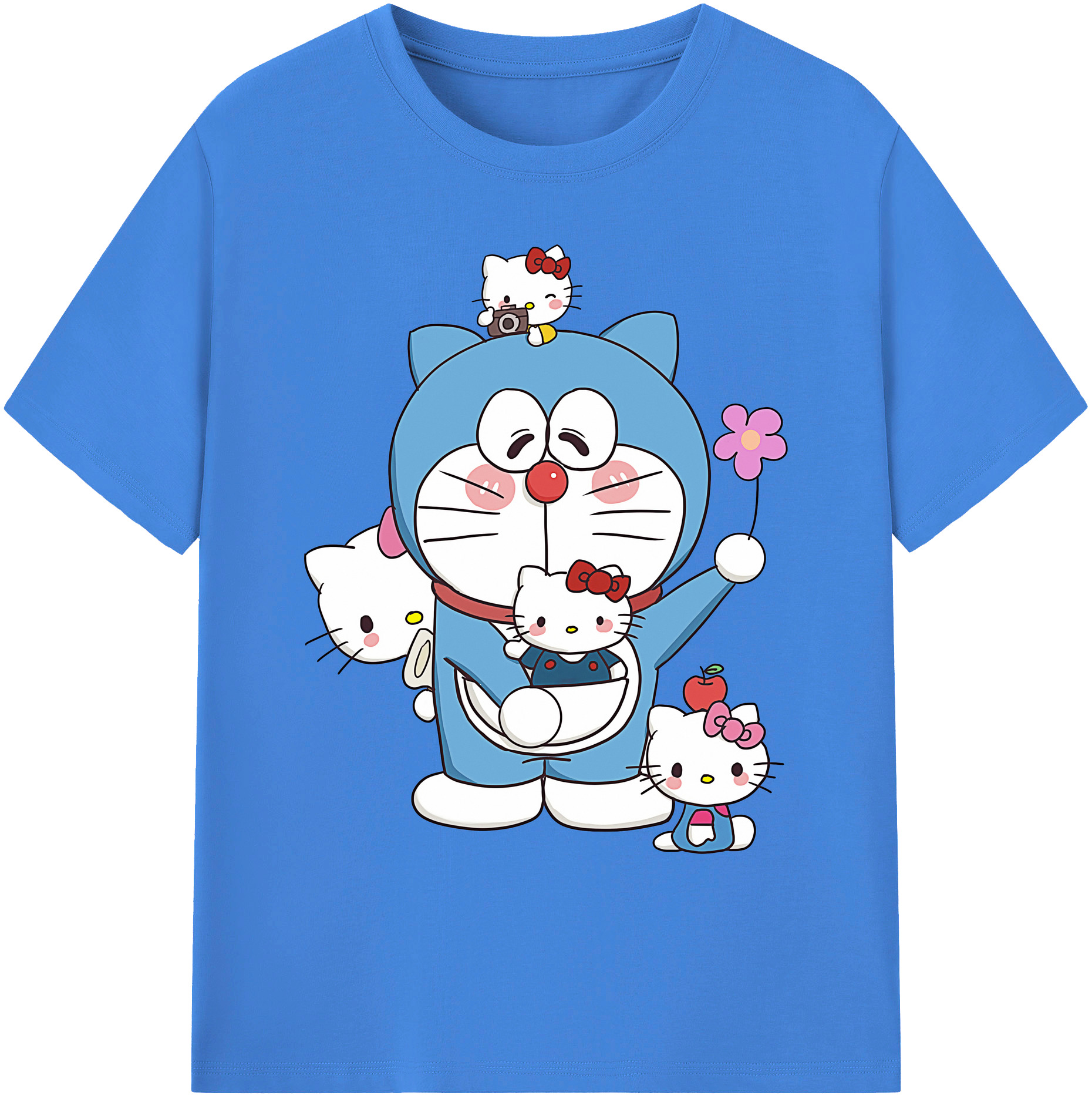 （画像用） ドラえもん Doraemon 綿100％ メンズ半袖Tシャツ｜肌触りやわらか＆通気性