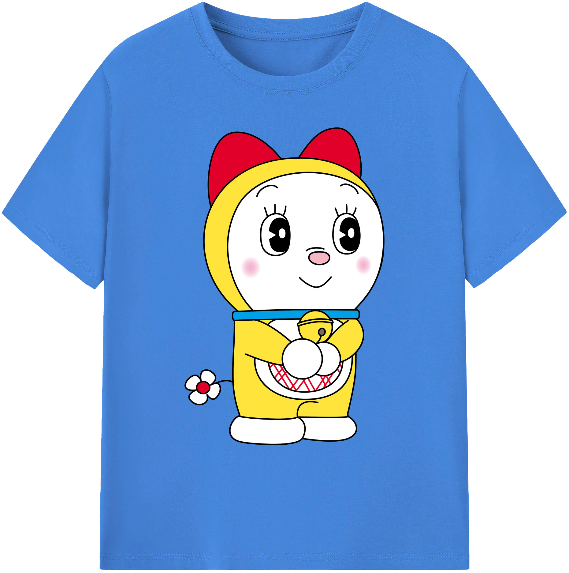 （画像用） ドラえもん ドラミ Doraemon Dorami 綿100％ メンズ半袖Tシャツ｜肌触りやわらか＆通気性