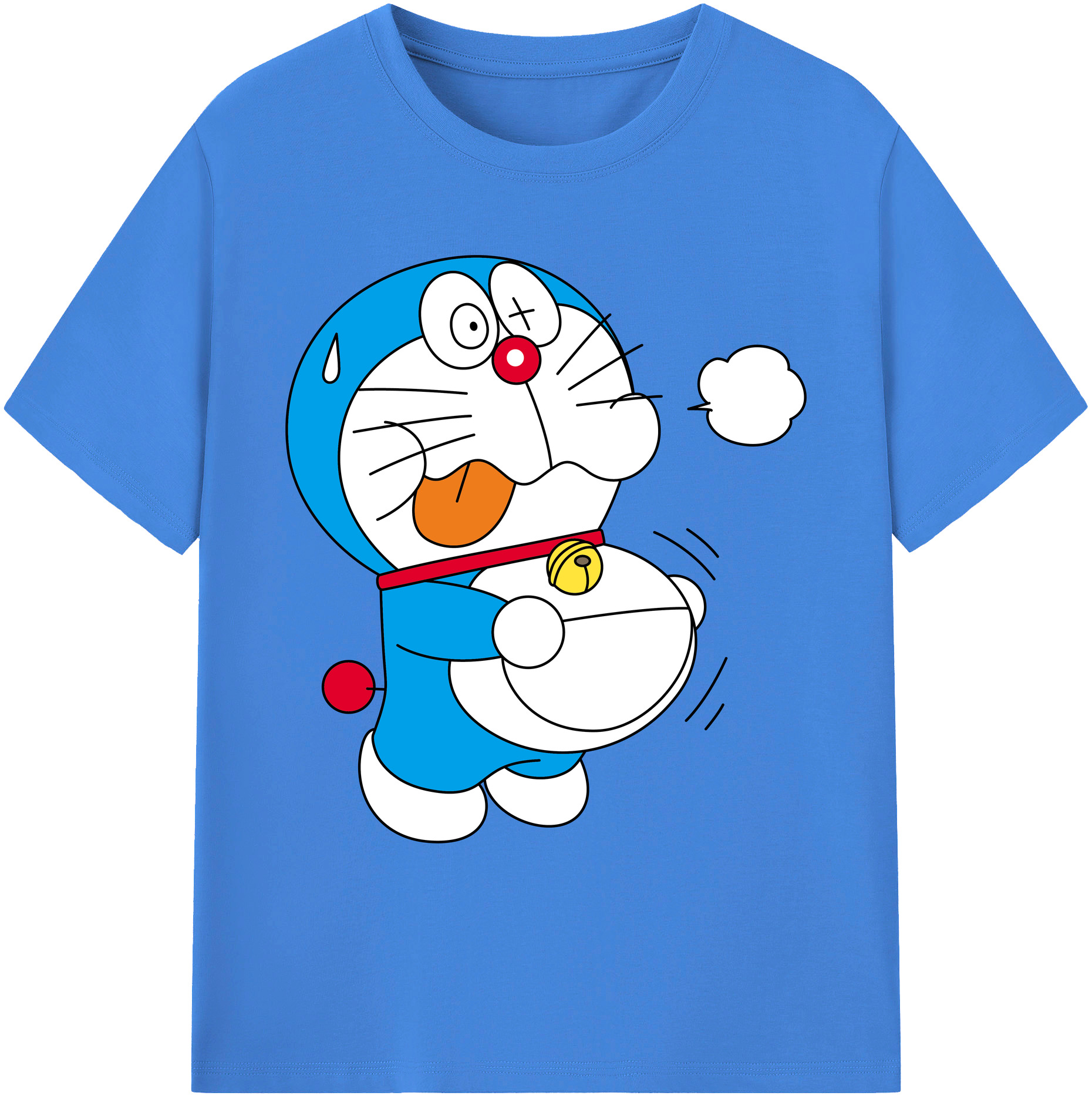 （画像用） ドラえもん Doraemon 綿100％ メンズ半袖Tシャツ｜肌触りやわらか＆通気性