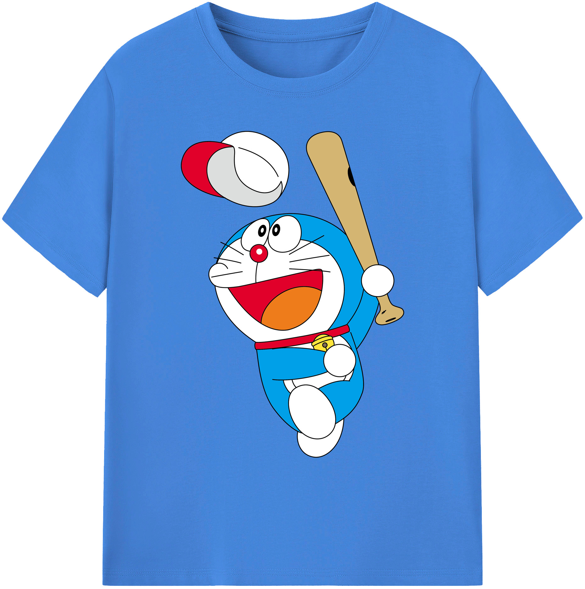 （画像用） ドラえもん Doraemon 綿100％ メンズ半袖Tシャツ｜肌触りやわらか＆通気性