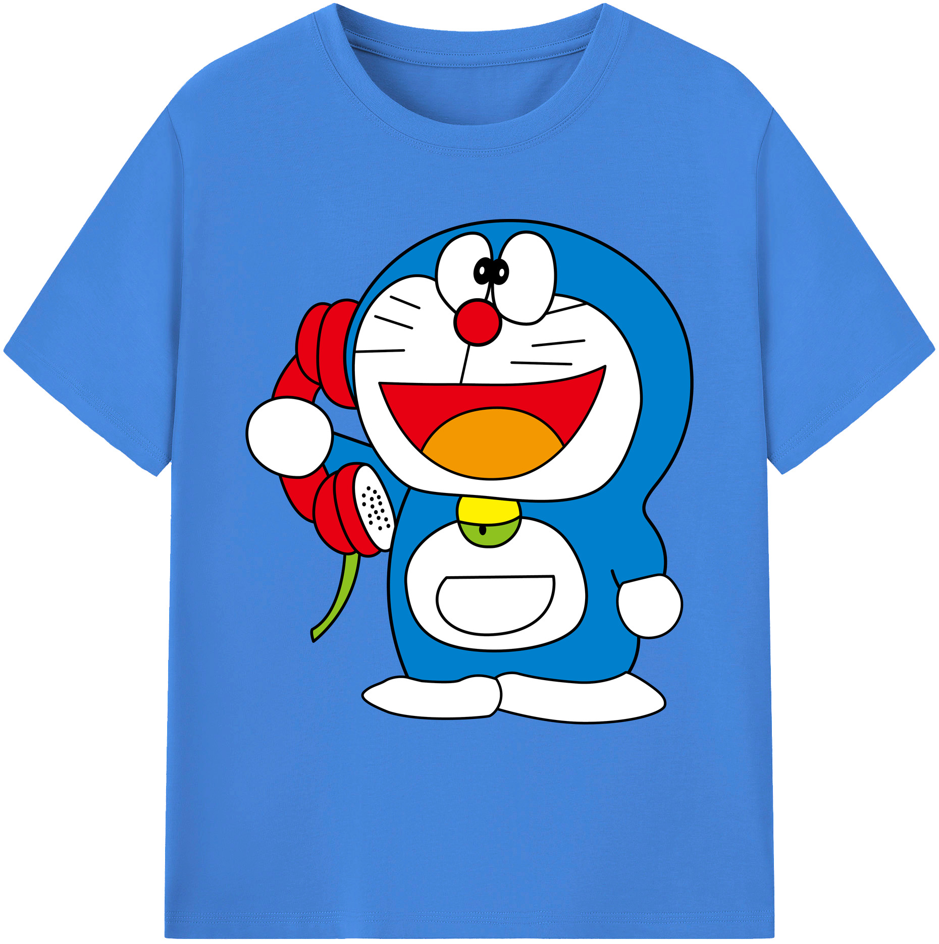（画像用） ドラえもん Doraemon 綿100％ メンズ半袖Tシャツ｜肌触りやわらか＆通気性