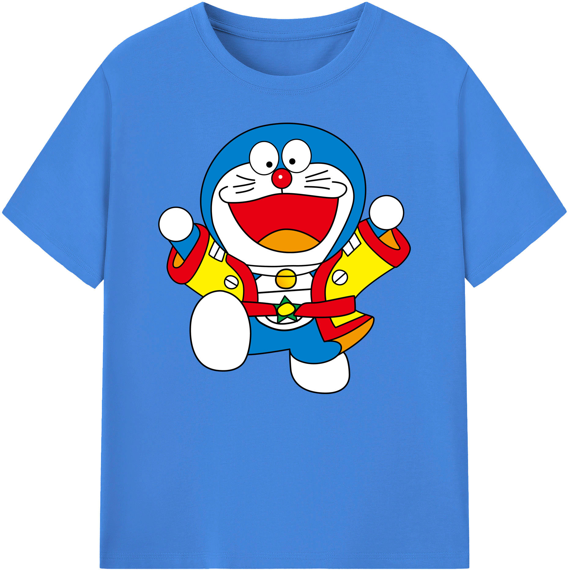 （画像用） ドラえもん Doraemon 綿100％ メンズ半袖Tシャツ｜肌触りやわらか＆通気性