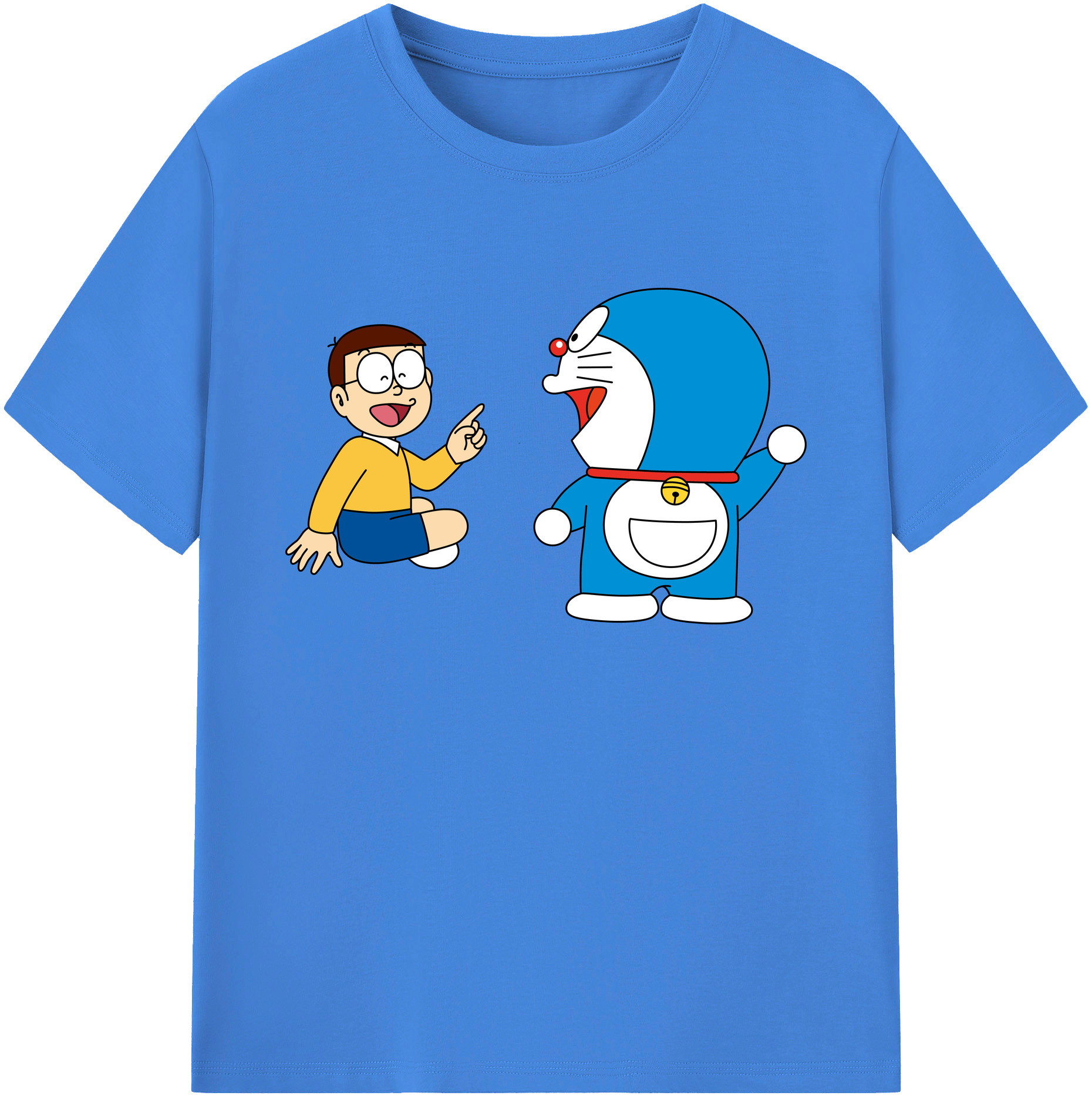 （画像用） ドラえもん Doraemon 綿100％ メンズ半袖Tシャツ｜肌触りやわらか＆通気性