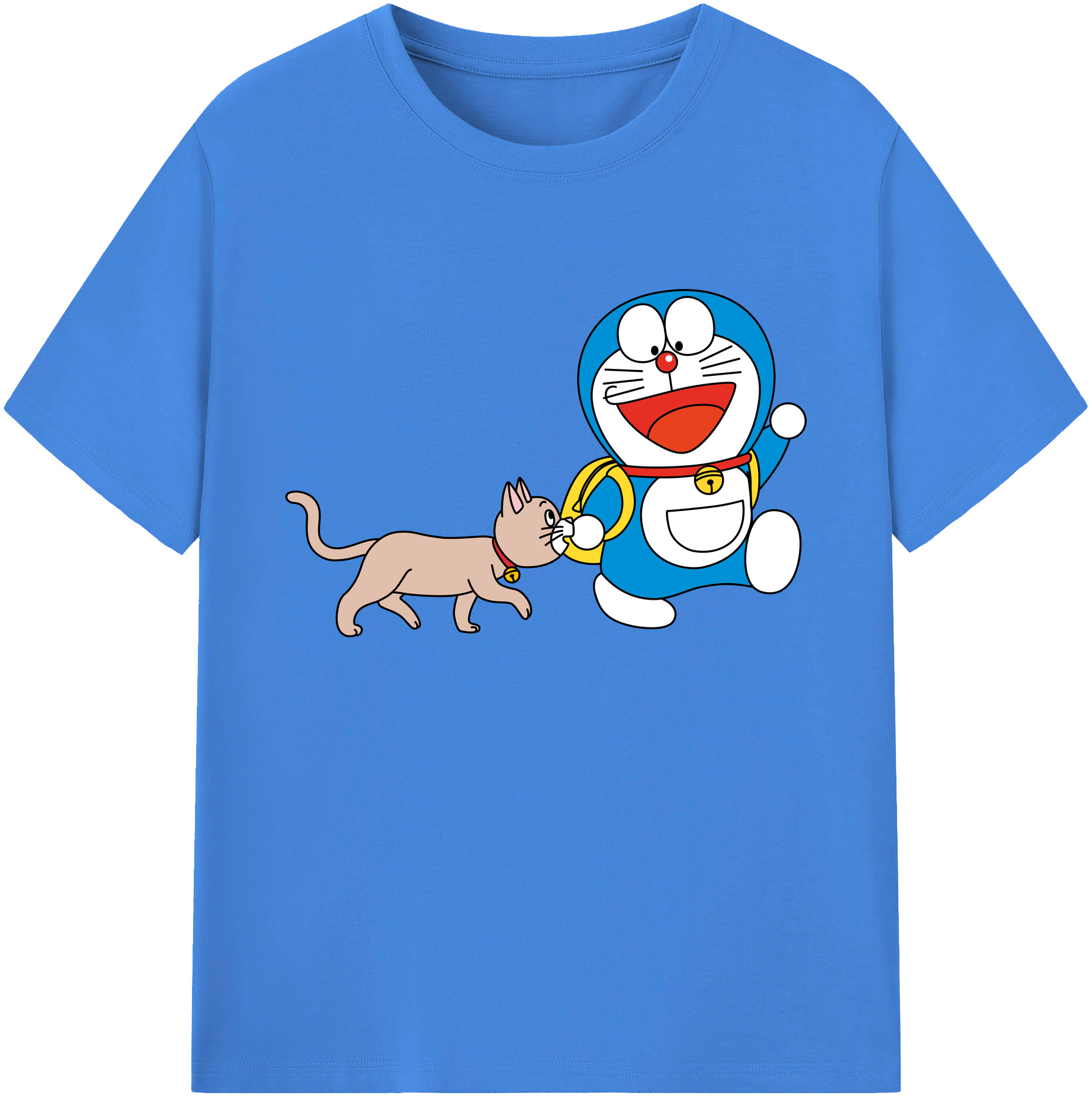 （画像用） ドラえもん Doraemon 綿100％ メンズ半袖Tシャツ｜肌触りやわらか＆通気性