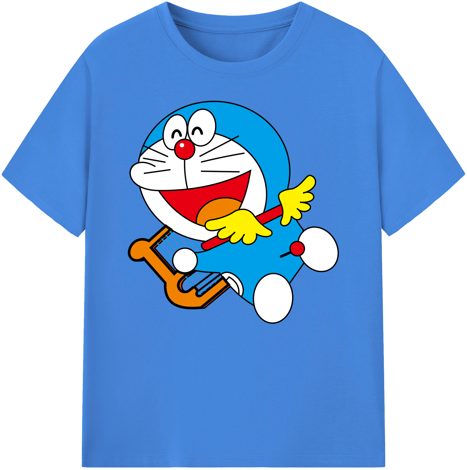 （画像用） ドラえもん Doraemon 綿100％ メンズ半袖Tシャツ｜肌触りやわらか＆通気性