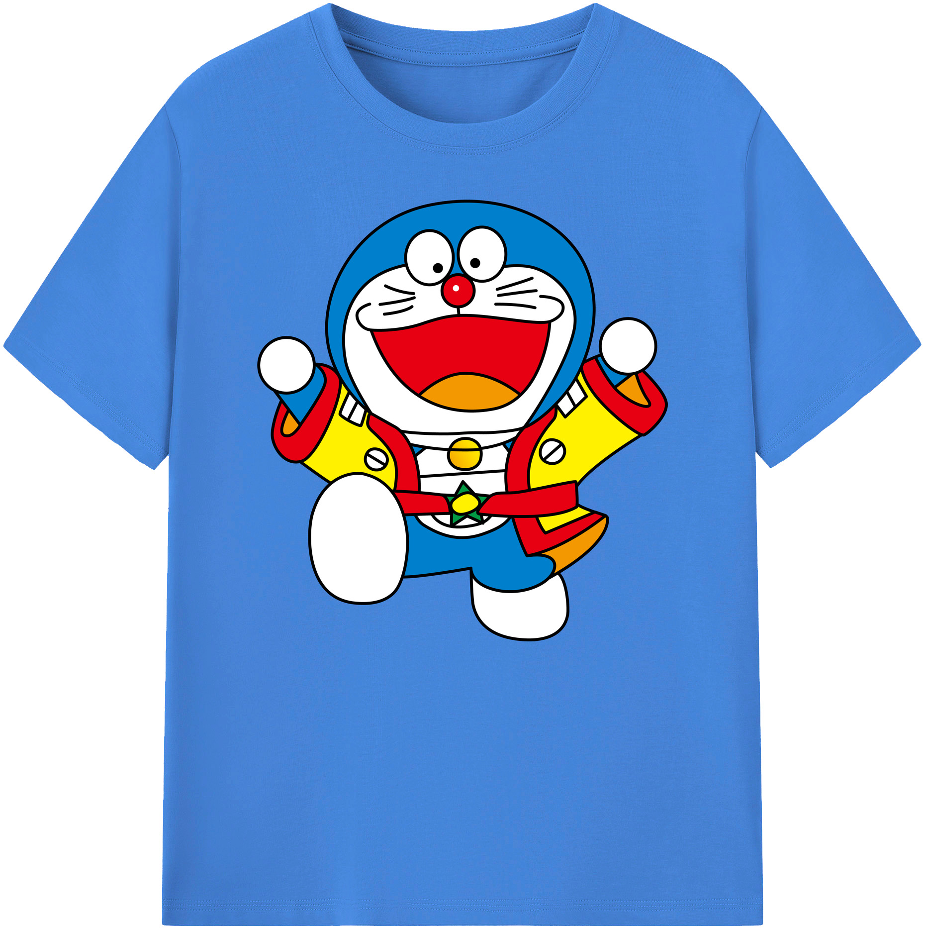 （画像用） ドラえもん Doraemon 綿100％ メンズ半袖Tシャツ｜肌触りやわらか＆通気性