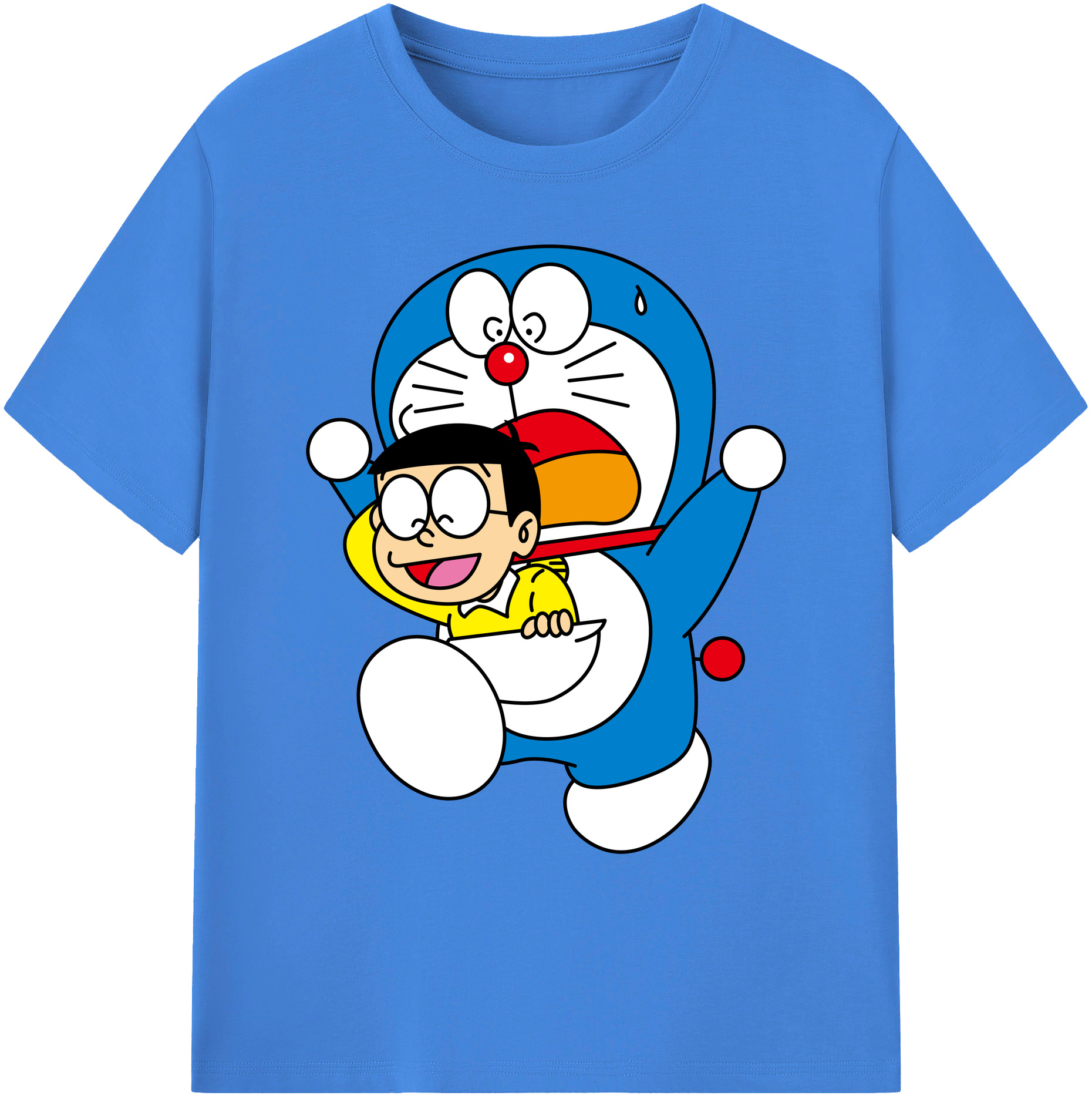 （画像用） ドラえもん Doraemon 綿100％ メンズ半袖Tシャツ｜肌触りやわらか＆通気性