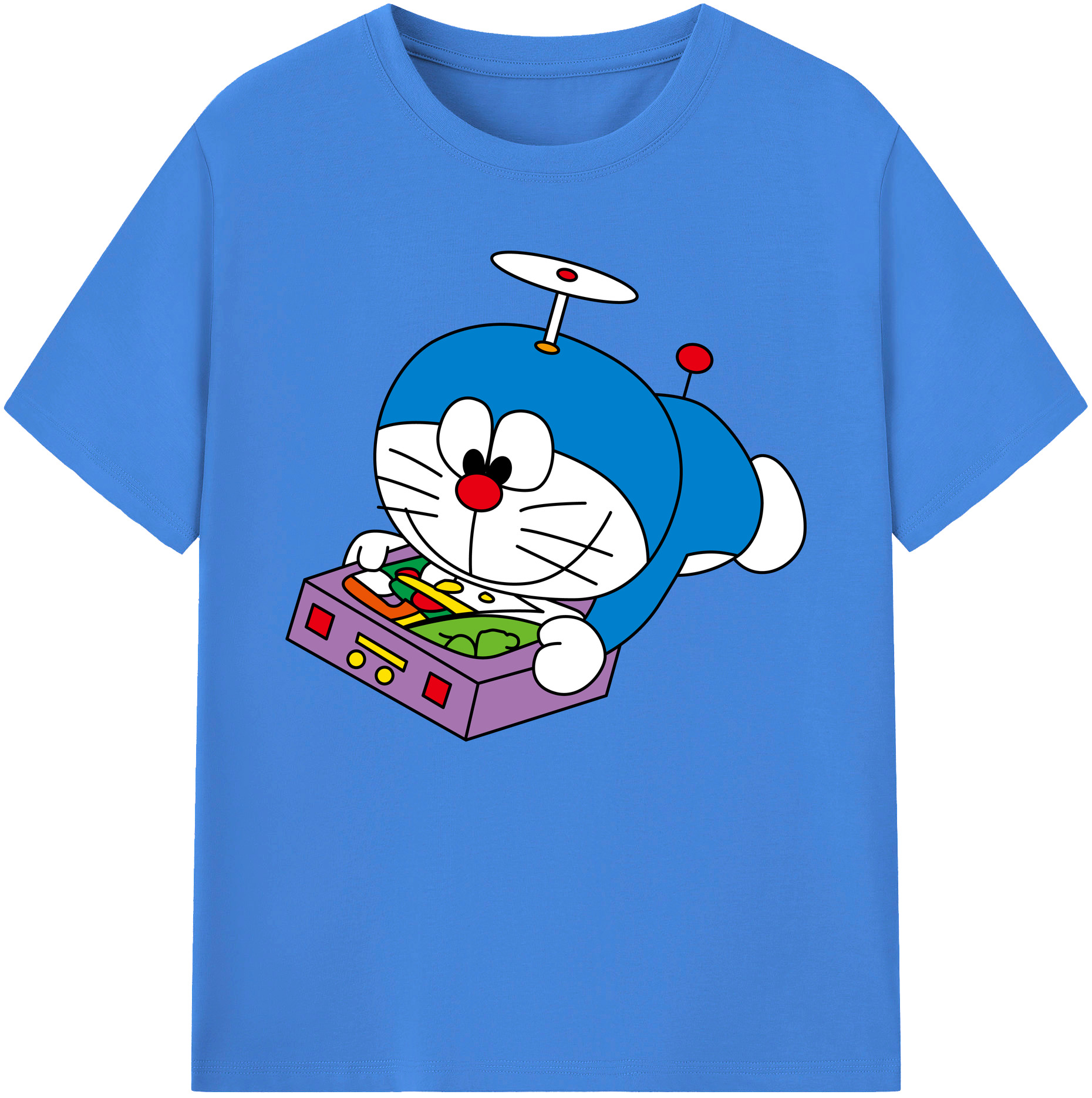 （画像用） ドラえもん Doraemon 綿100％ メンズ半袖Tシャツ｜肌触りやわらか＆通気性