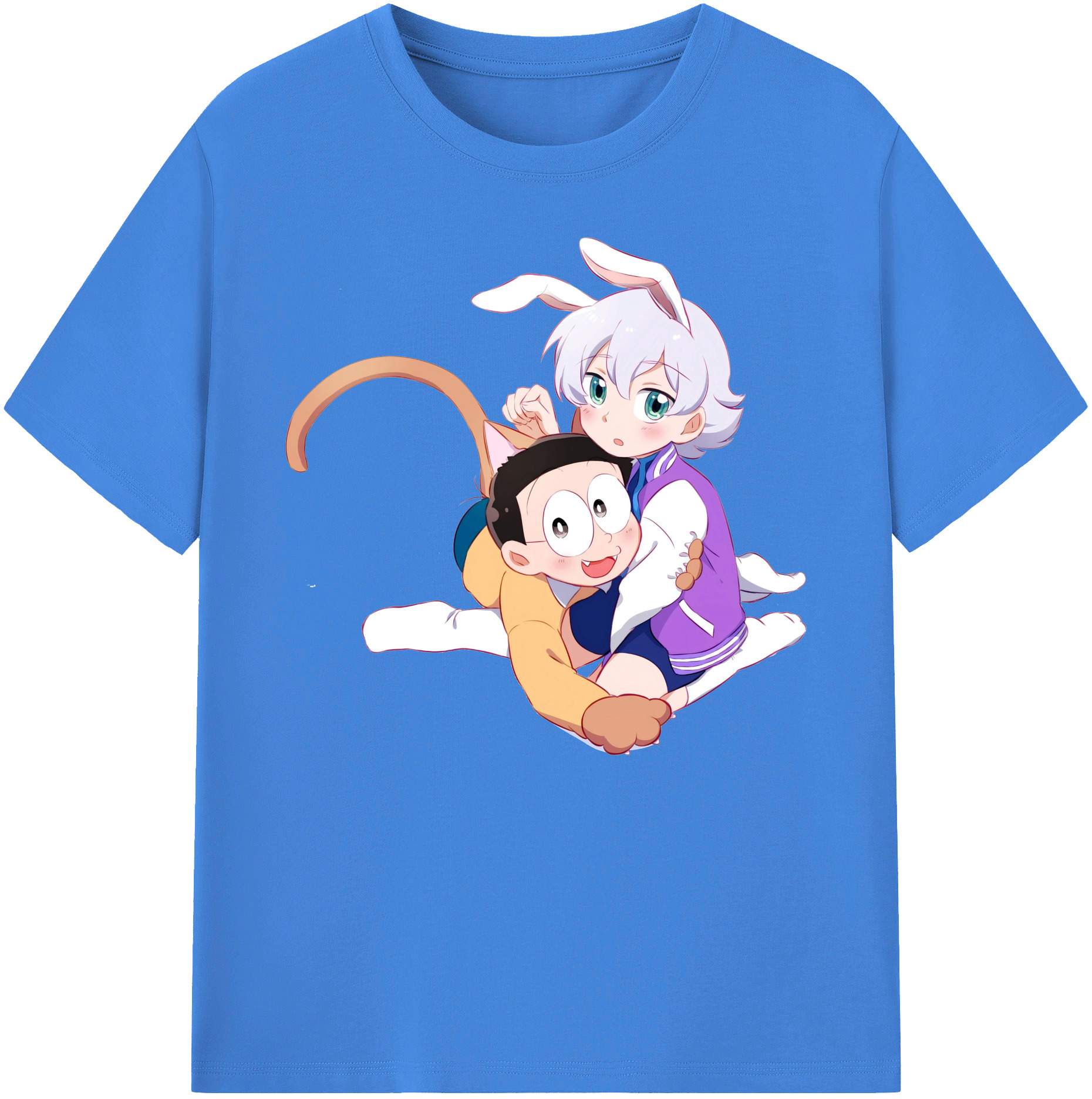 （画像用） ドラえもん 野比 のび太 Doraemon Nobita Nobi 綿100％ メンズ半袖Tシャツ｜肌触りやわらか＆通気性
