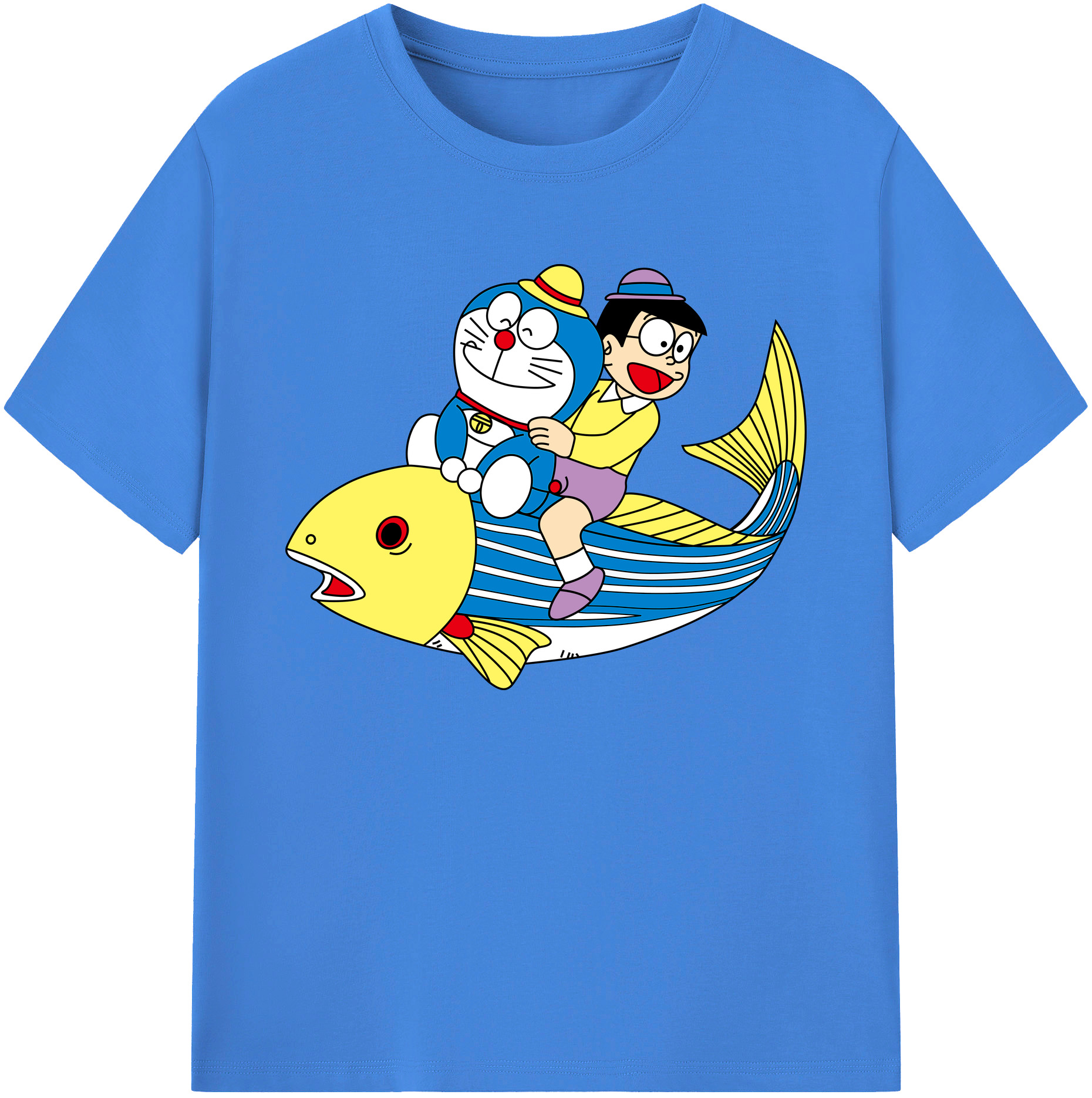 （画像用） ドラえもん 野比 のび太 Doraemon Nobita Nobi 綿100％ メンズ半袖Tシャツ｜肌触りやわらか＆通気性